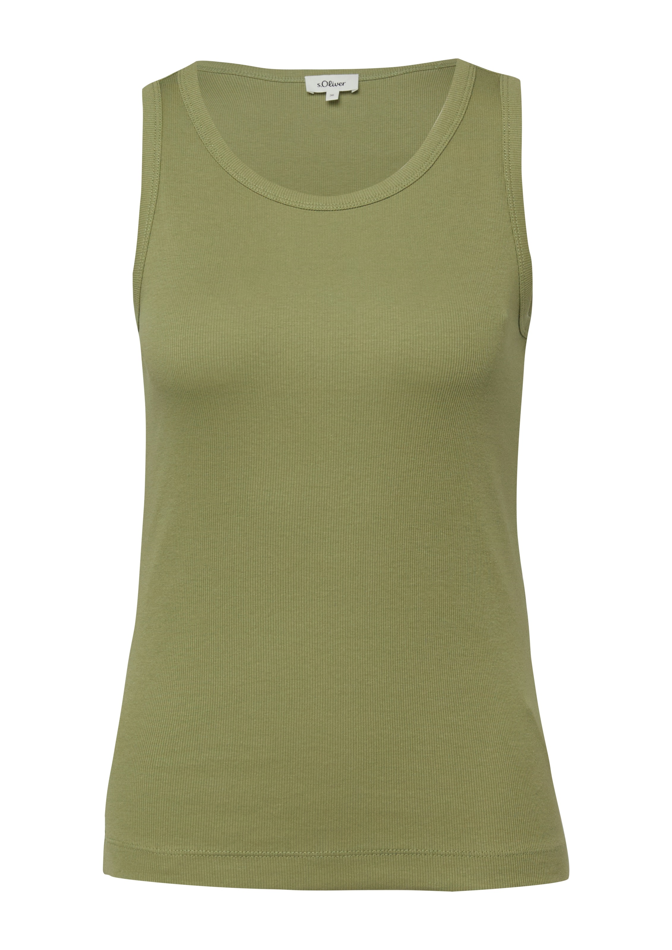 Thumbnail - s.Oliver Tanktop in Rippoptik, Regular Fit, Rundhalsausschnitt