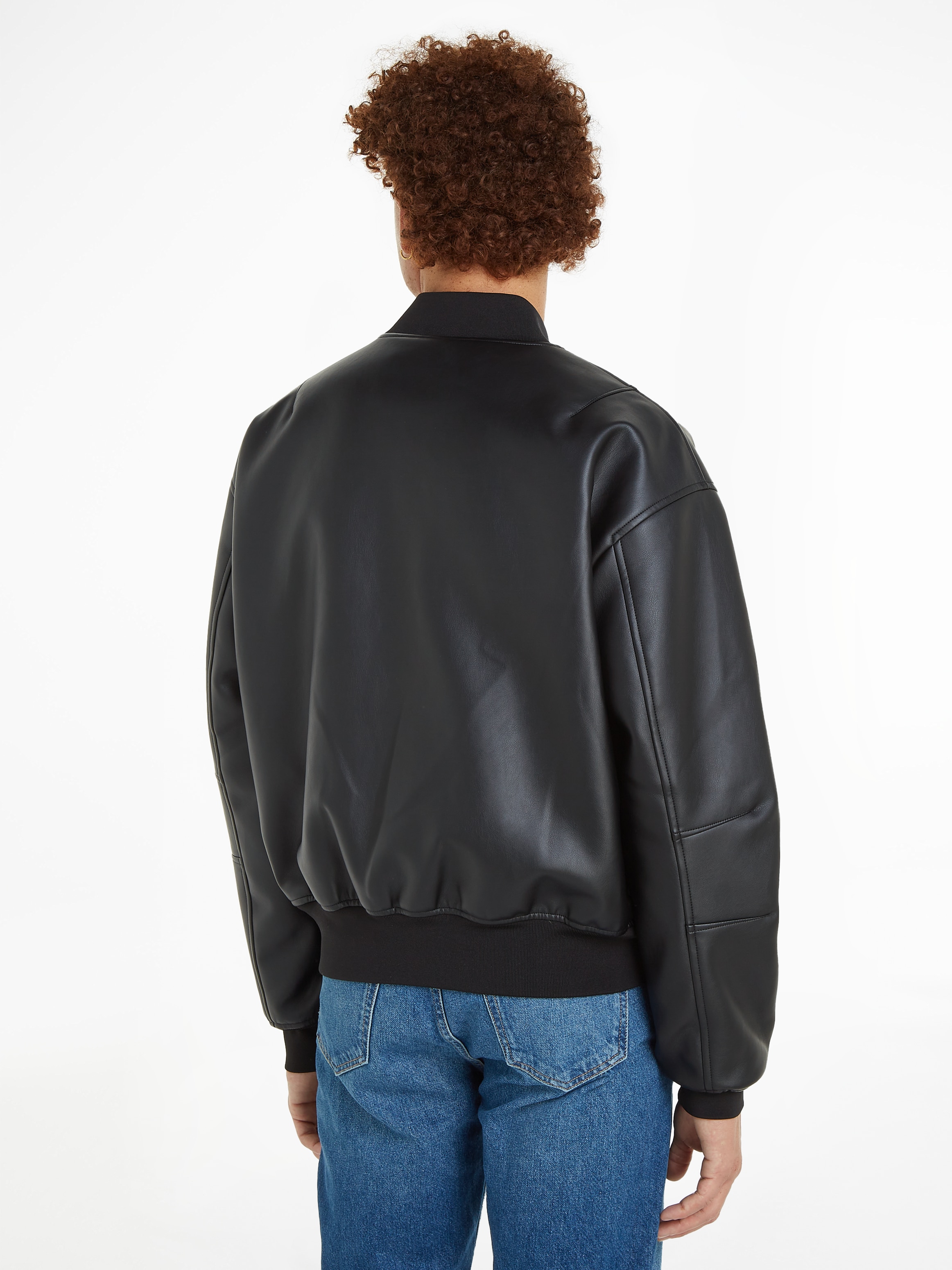 Calvin Klein Jeans Collegejacke »FAUX LEATHER BOMBER«, in Lederoptik