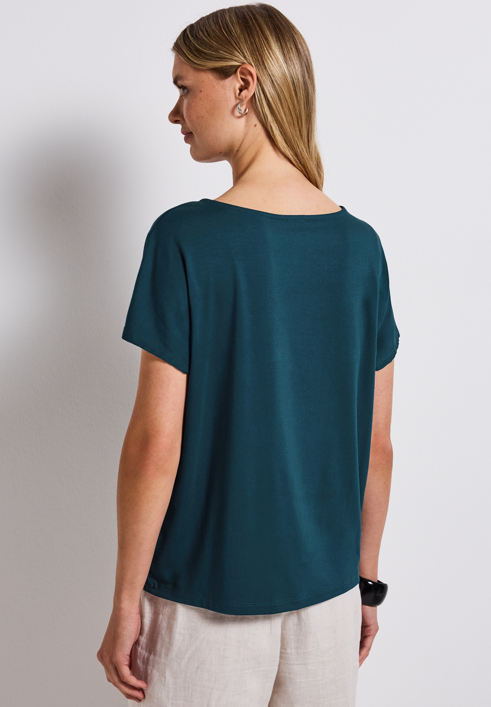 STREET ONE T-Shirt mit Materialmix günstig online kaufen