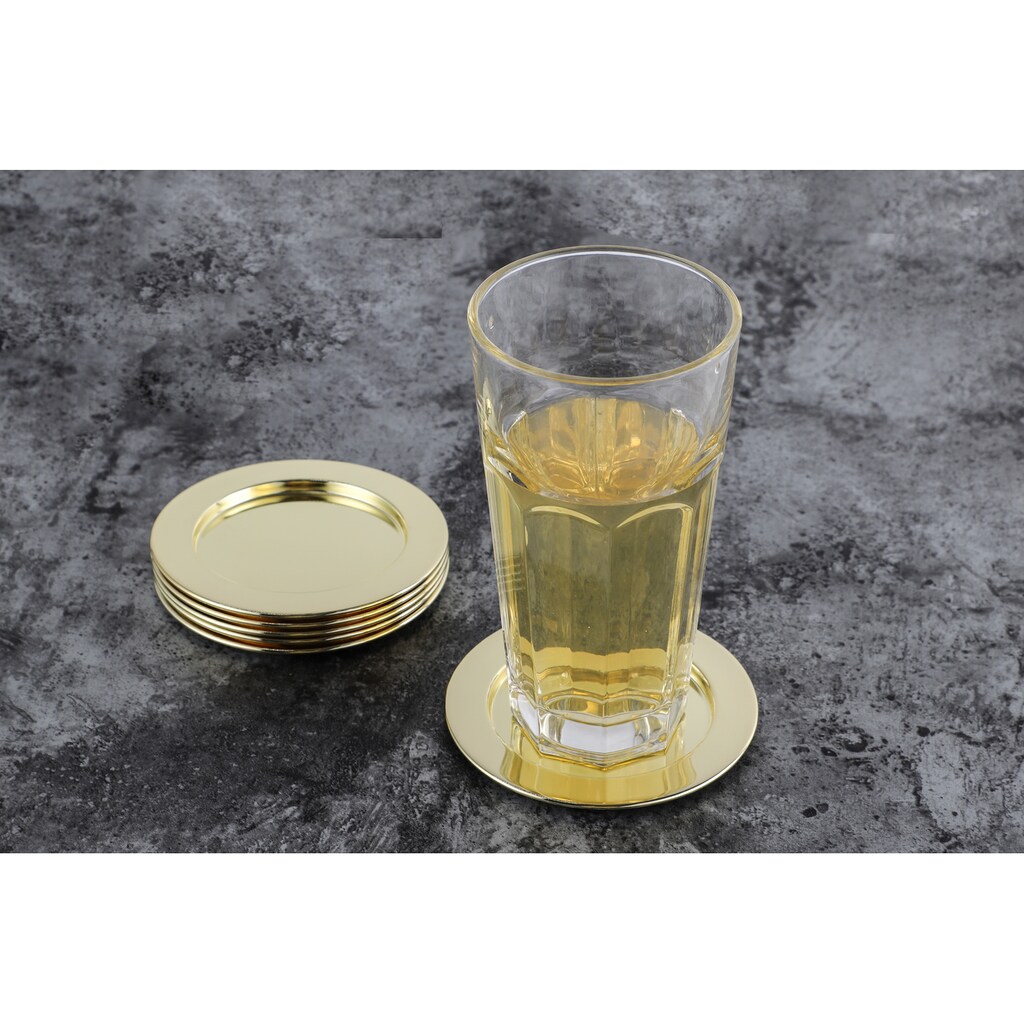 ECHTWERK Glasuntersetzer, (Set, 6 tlg.), Getränke-Untersetzer aus Edelstahl, Untersetzer rund, Ø ca. 8 cm