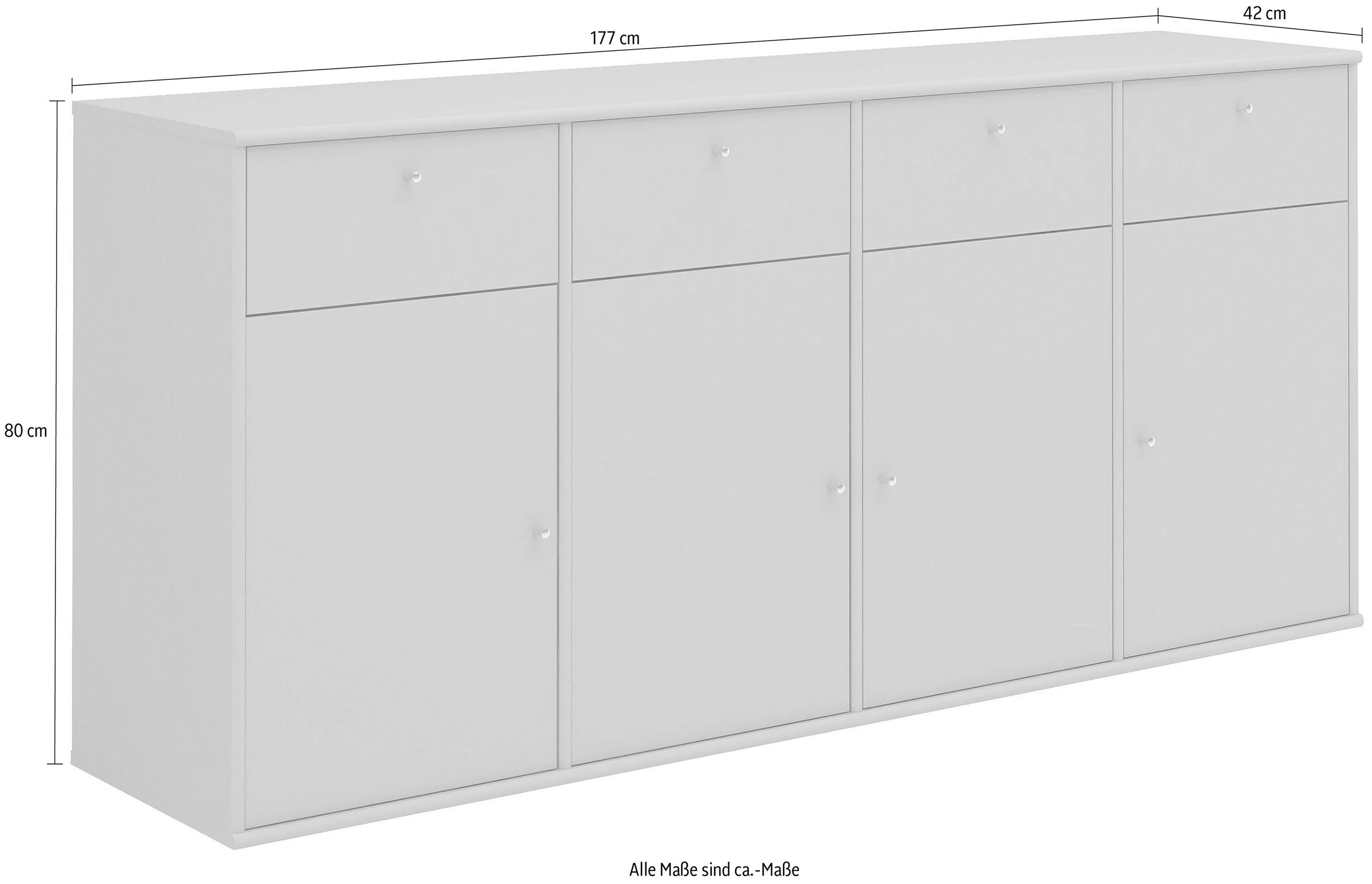 Hammel Furniture Sideboard »Mistral, Hochwertig Schrank, hängend/stehend montierbar«, mit Türen und Schubladen, B: 177 cm, anpassungsbar Designmöbel