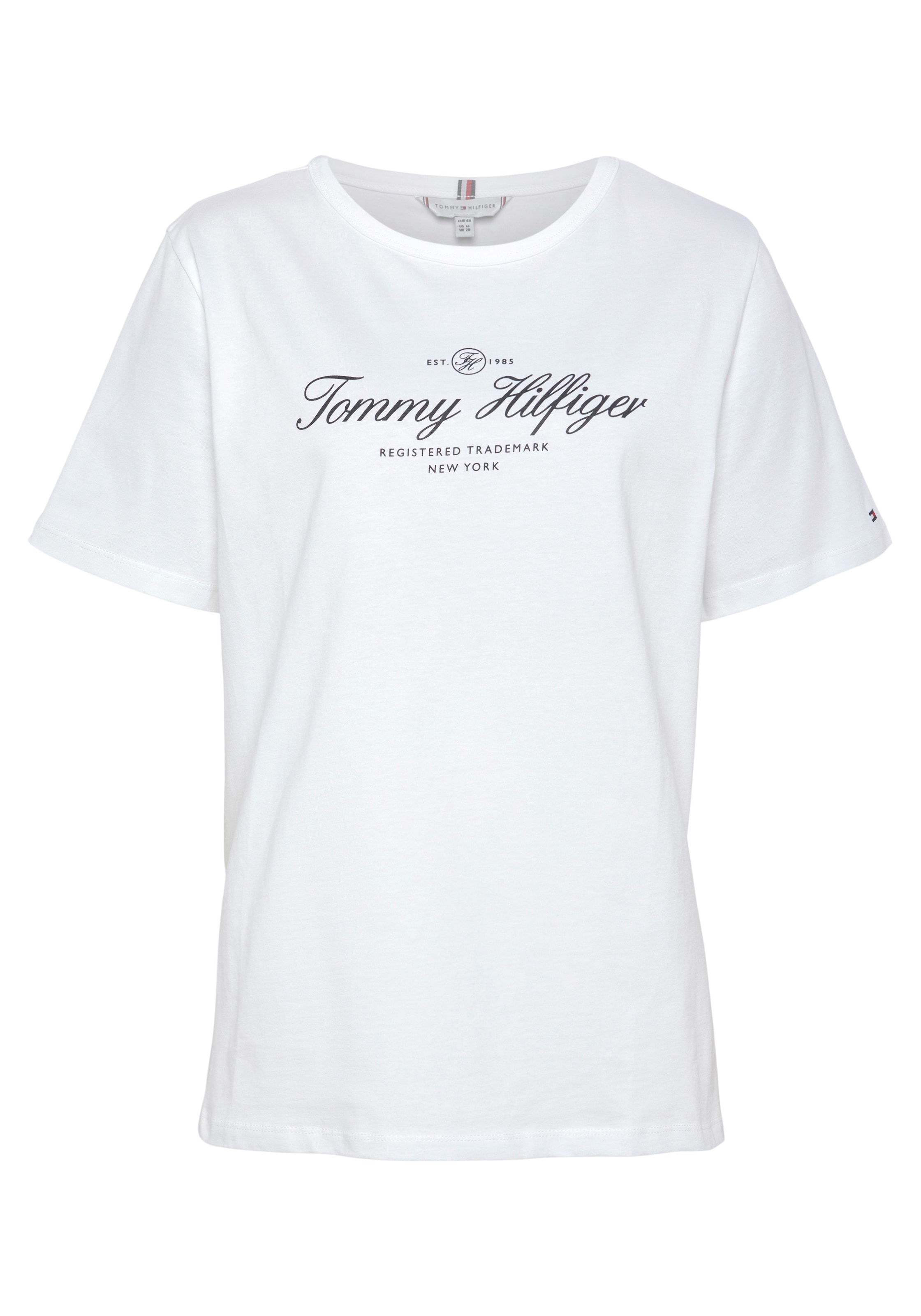 Tommy Hilfiger Curve Rundhalsshirt »CRV SLIM SIGNATURE C NK 1/2 SLV«, PLUS  SIZE CURVE,mit Tommy Hilfgier Signature Logo-Schriftzug bestellen | BAUR