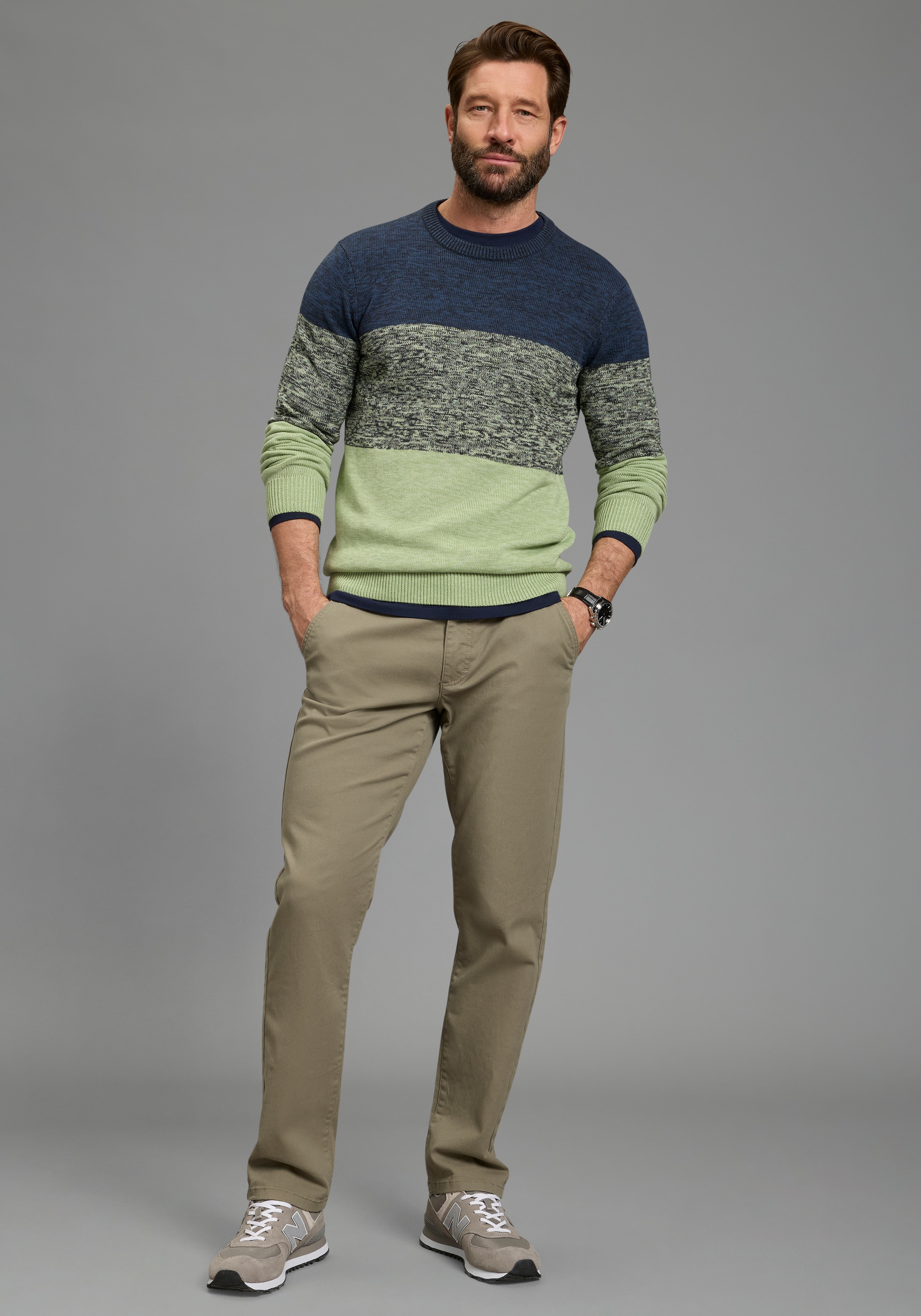 Mans World Rundhalspullover "Bis Größe 5 XL" mehrfarbig günstig online kaufen