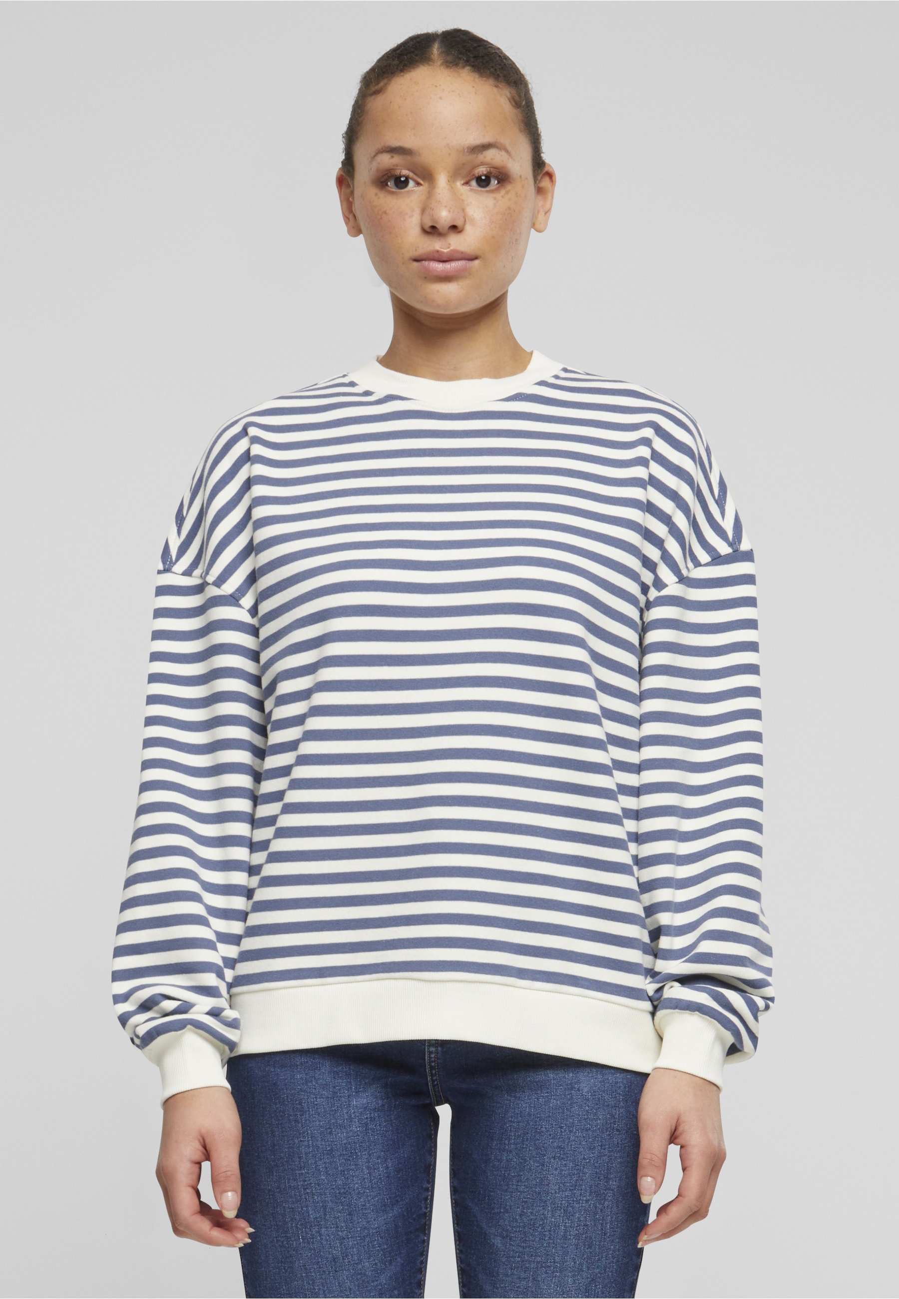 URBAN CLASSICS Sweater »Urban Classics Damen Ladies Oversized Striped Crewneck«

