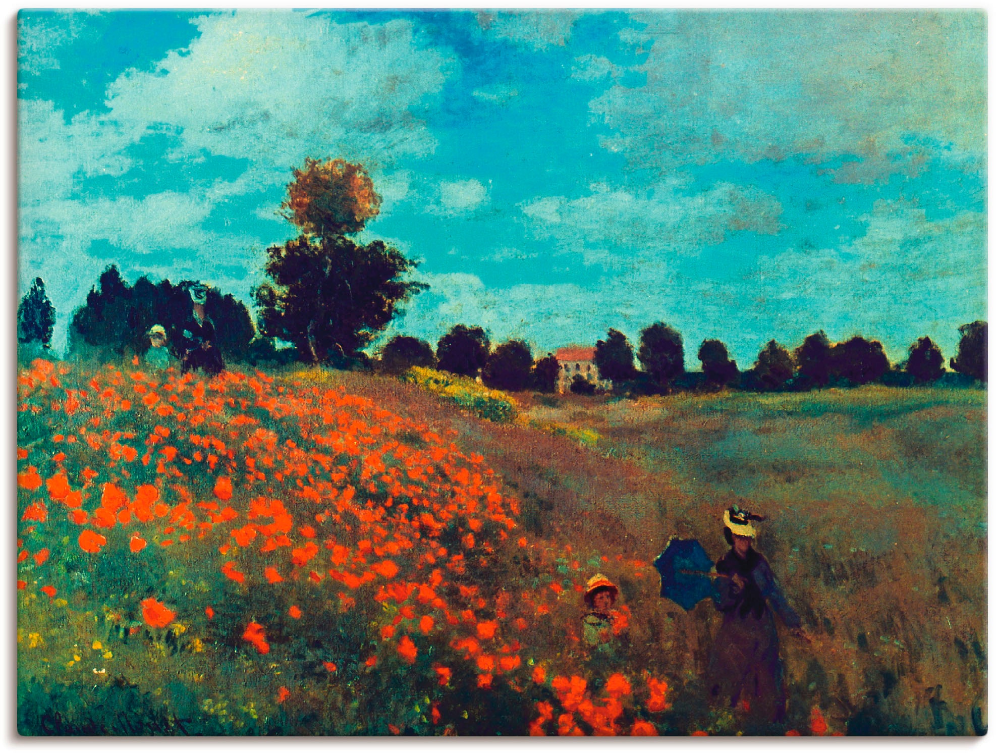 Artland Leinwandbild "Die Mohnblumen, 1873" Blumenwiese 1 Stk. tlg. auf Holzrahmen gespannt