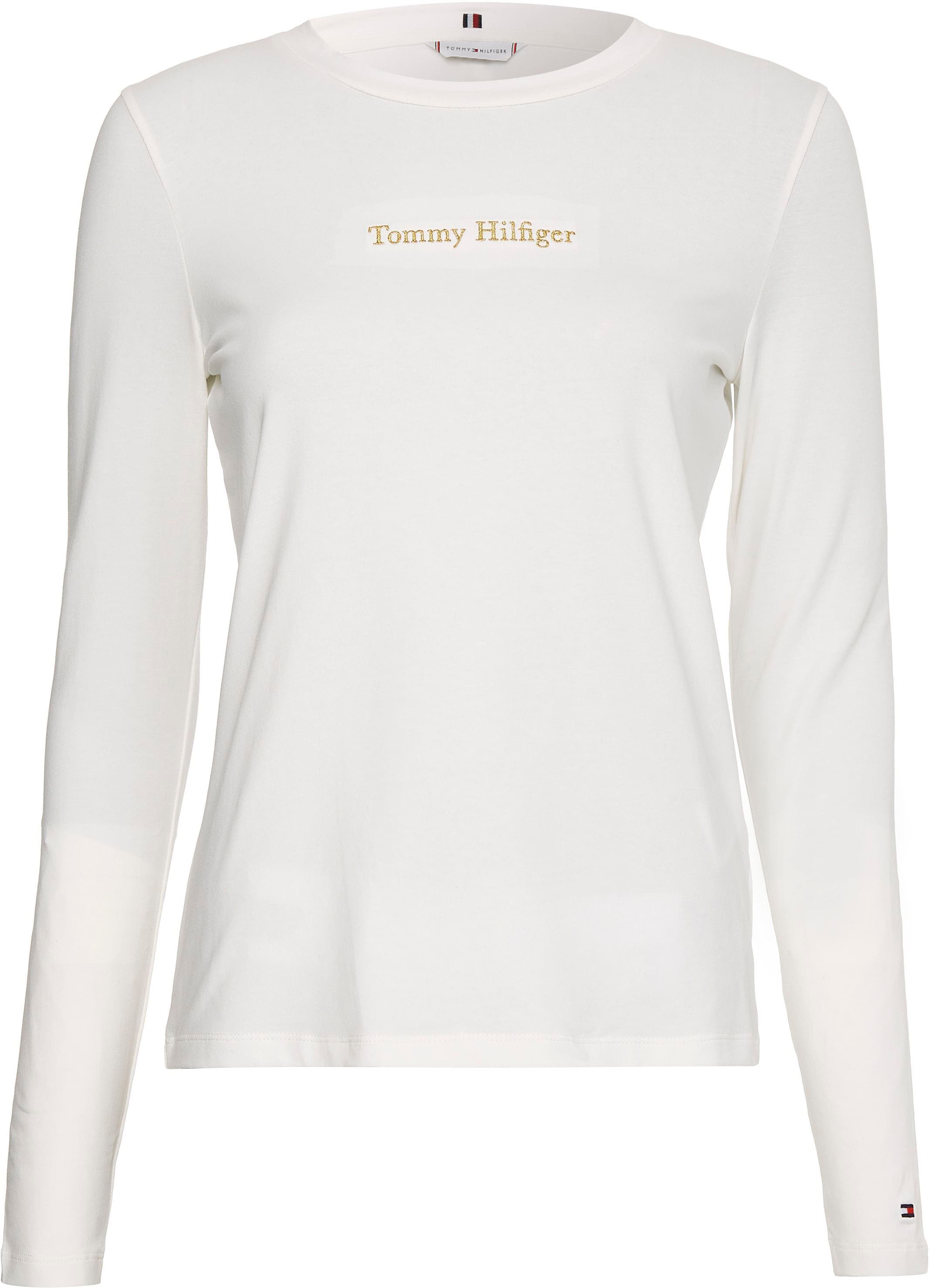 metallicfarbenen Tommy BAUR Hilfiger »SLIM kaufen Print & Langarmshirt mit LS«, für Hilfiger Tommy Markenlabel C-NK | METALLIC NY