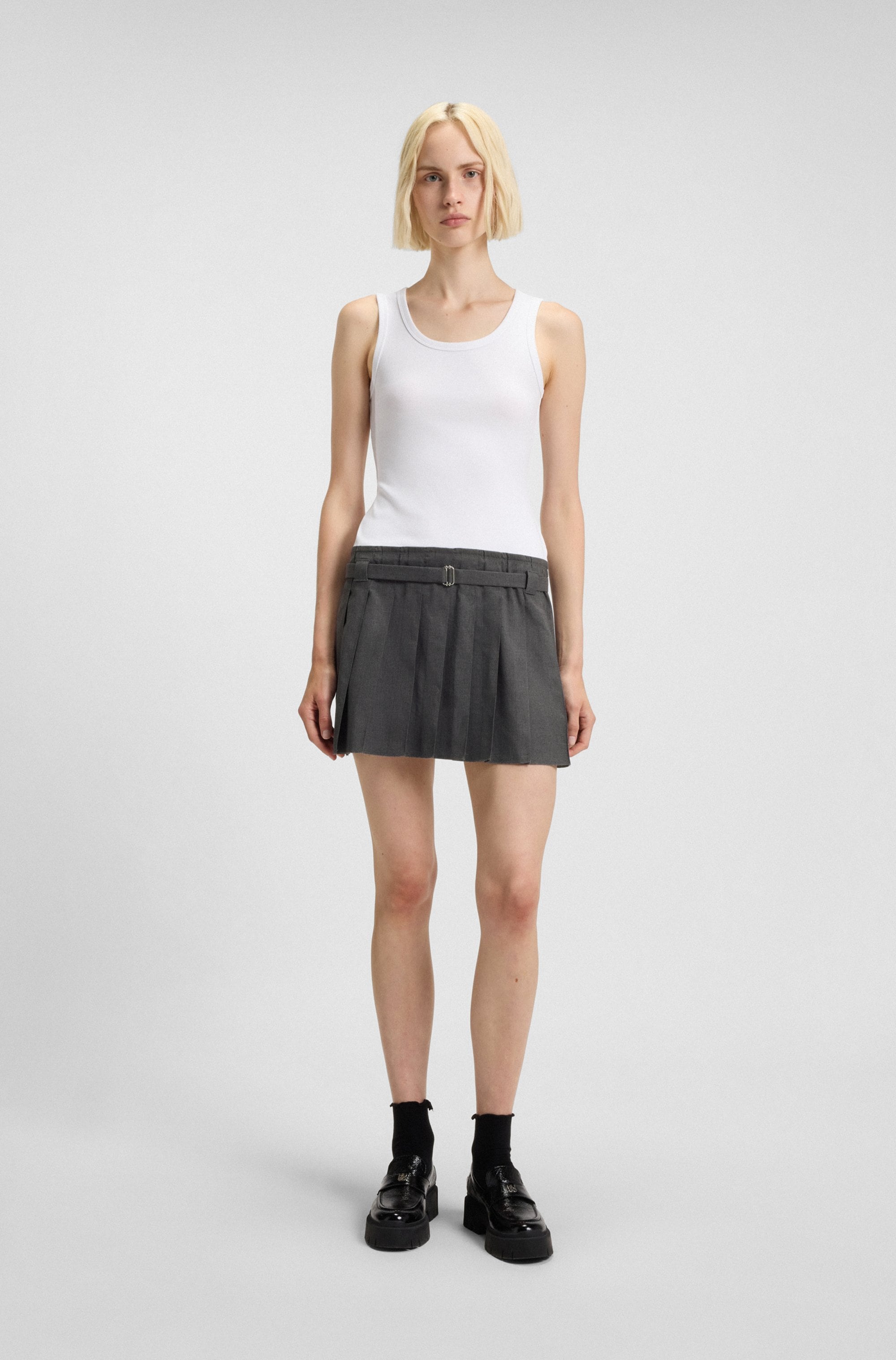 HUGO Blue Minikleid "Norila", TwoinOne Slim Fit, mit plissiertem Rockteil T günstig online kaufen