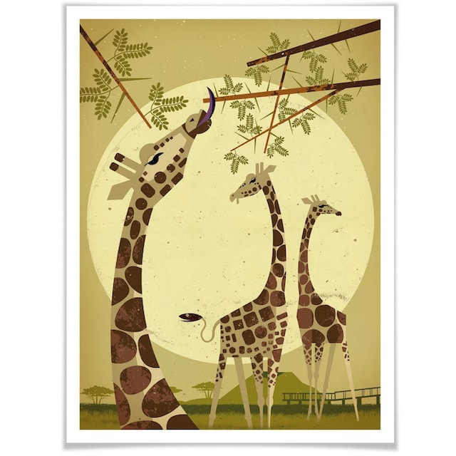 Wall-Art Poster »Giraffes«, Tiere, (1 St.), Poster, Wandbild, Bild,  Wandposter kaufen | BAUR