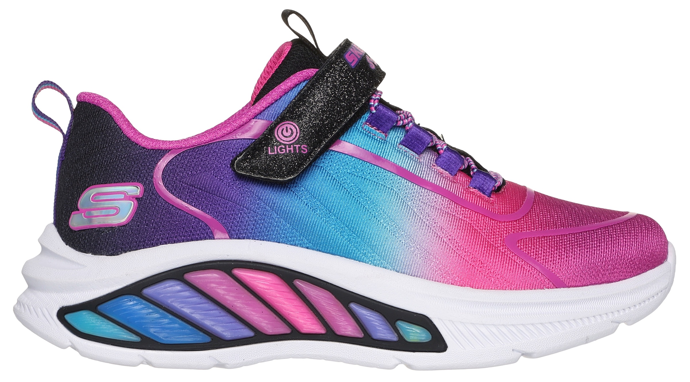 Skechers Kids Sneaker »RAINBOW CRUISERS«, Blinkschuh, LED Schuh, Klettschuh mit schönem Ombre Farbverlauf