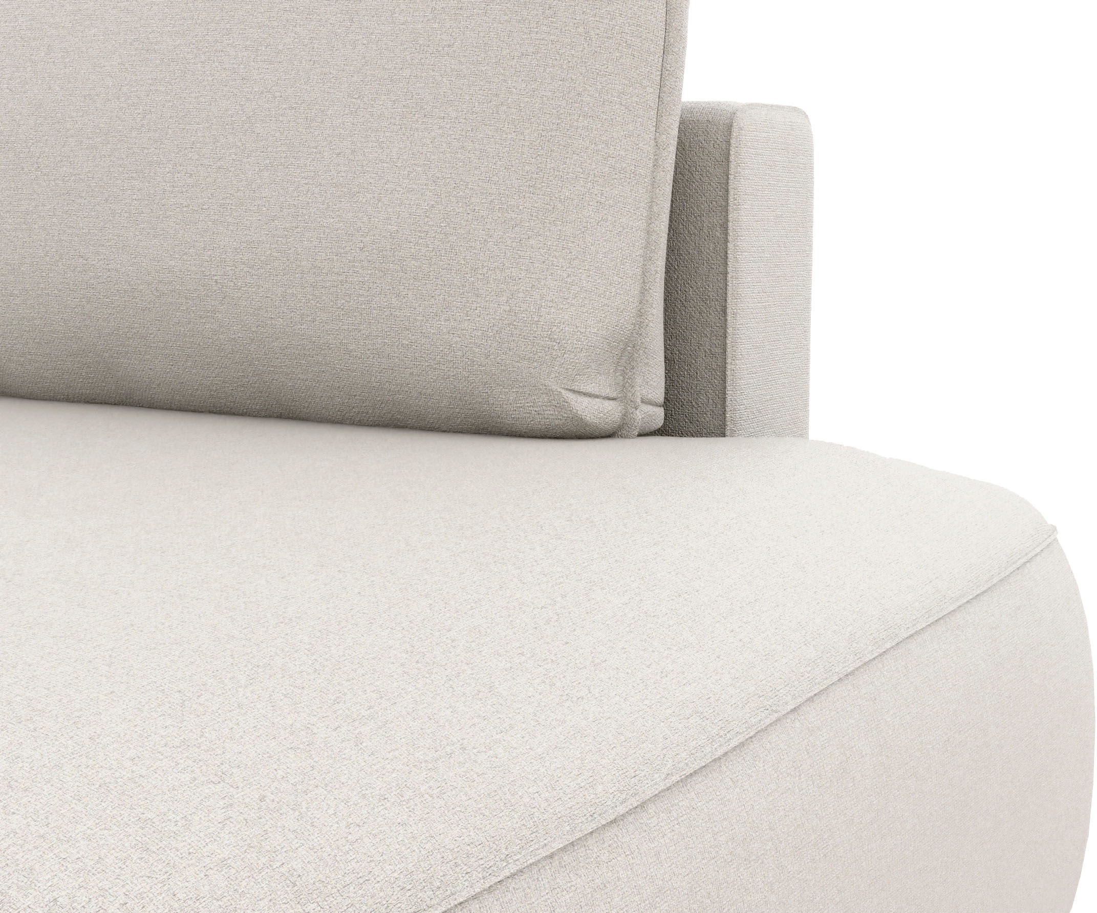 TRENDMANUFAKTUR Ecksofa »Fordon II, Schlafsofa mit Bettkasten, Couch in L-Form, Breite 250 cm«, in Struktur LUMOS, 3D-Effekt, sandgrau, Armlehne links