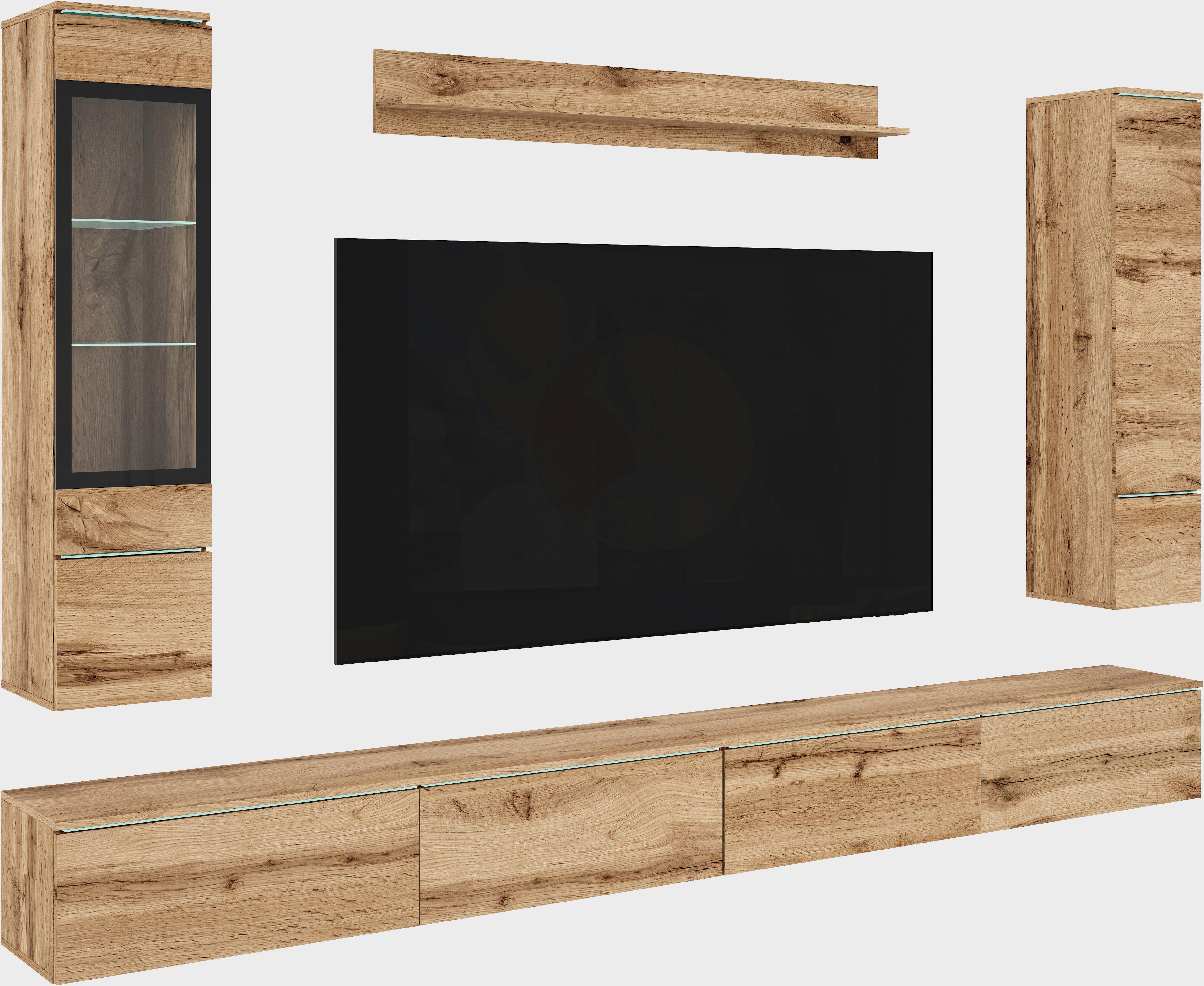 Home affaire Wohnwand "Vera, Breite 300 cm" Komplett-Set, 5 Stk. tlg.