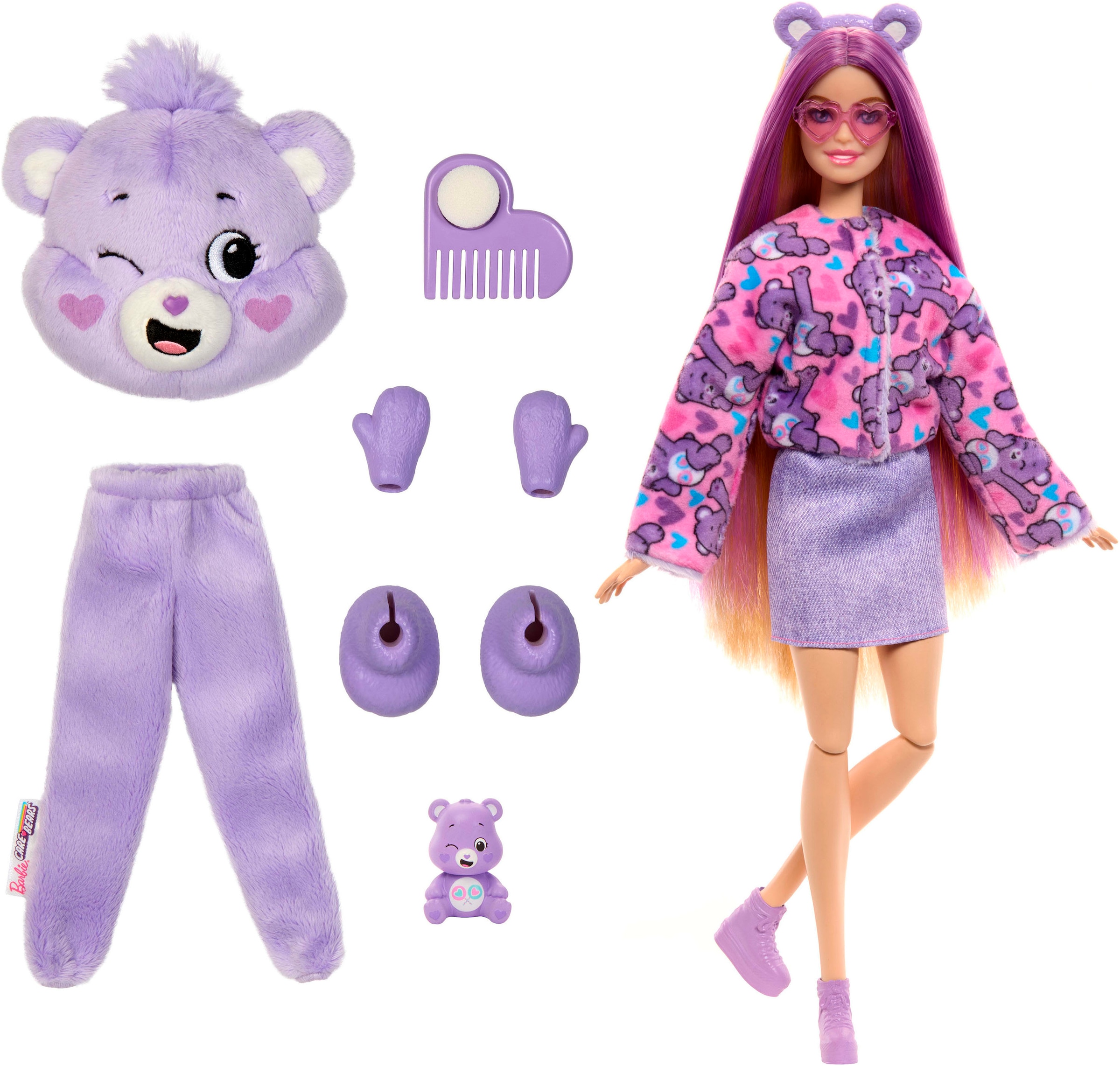 Barbie Anziehpuppe »Cutie Reveal, Glücksbärchis Teile-gern-Bärchi«, inklusive Accessoires