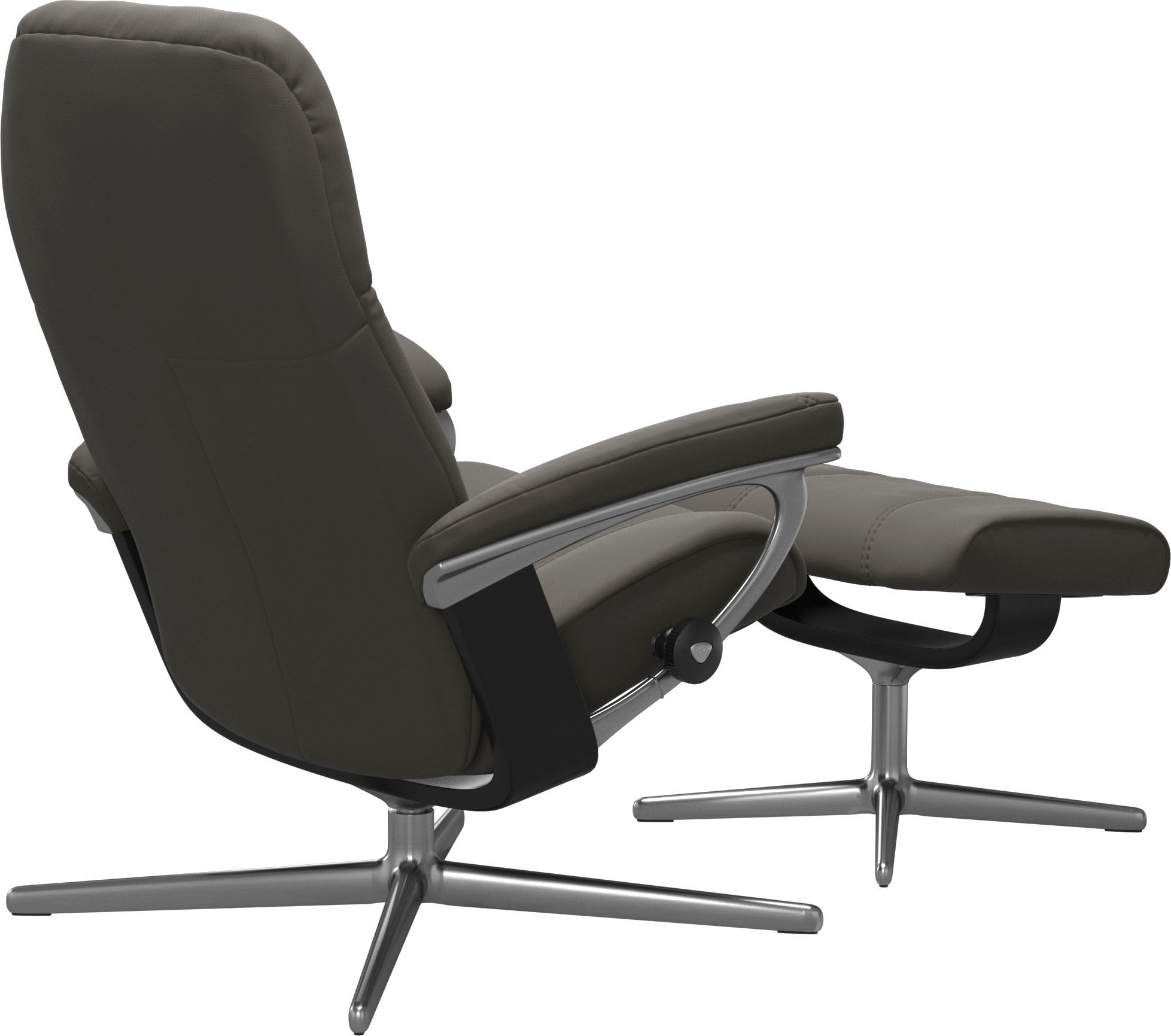 Stressless® Relaxsessel »Consul«, (Set, Relaxsessel mit Hocker), mit Hocker, mit Cross Base, Größe S, M & L, Holzakzent Schwarz