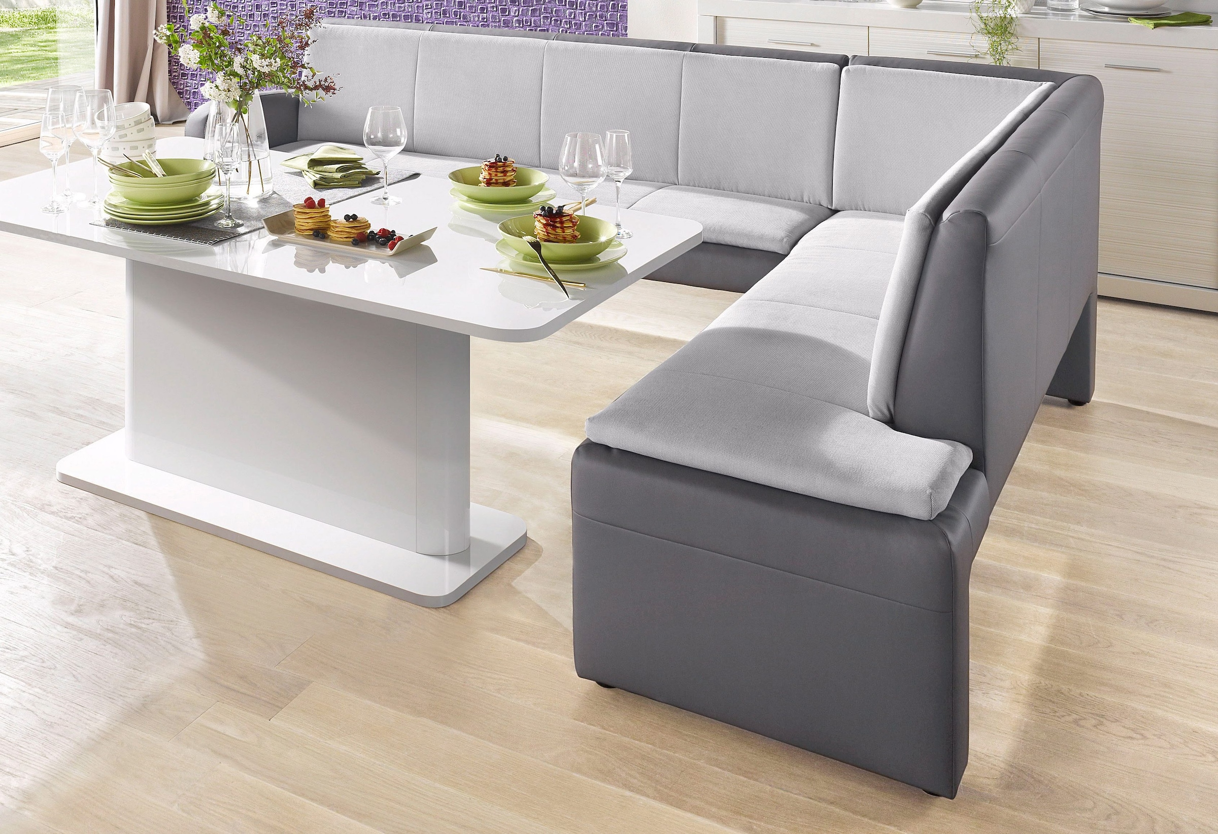 exxpo - sofa fashion Eckbank "Cortado, elegant und modern mit hohem Sitzkomfort" hohe Bodenfreiheit, schöne Detailverarbeitung