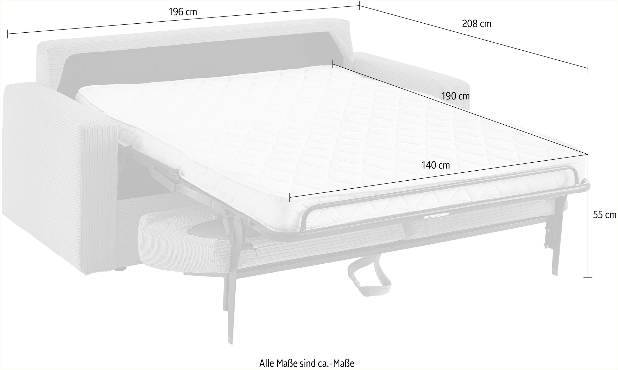 ATLANTIC home collection Schlafsofa »ROLANDO« für Dauerschläfer geeignet inklusive hochwertiger Matratze