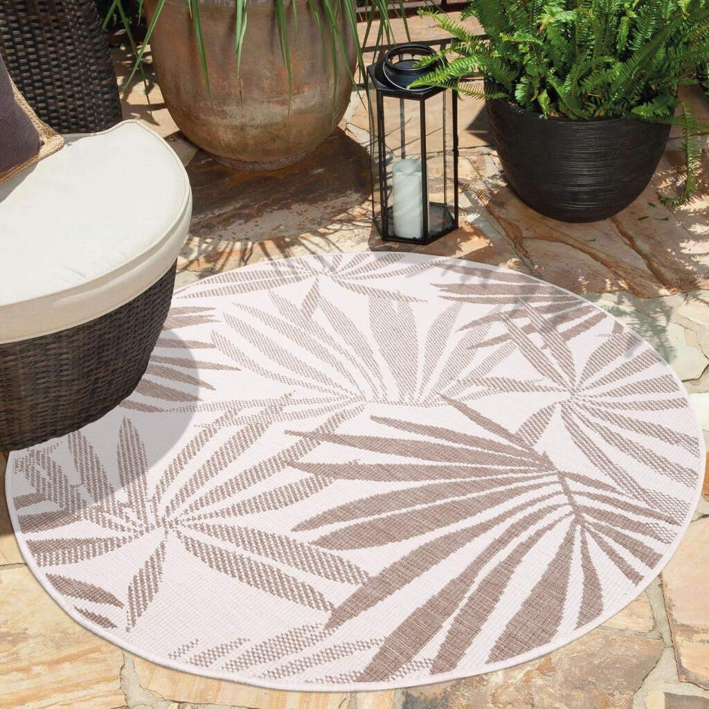 Carpet City Outdoorteppich "DUO RUG 5771" rund 5 mm Höhe Wendeteppich Wette günstig online kaufen