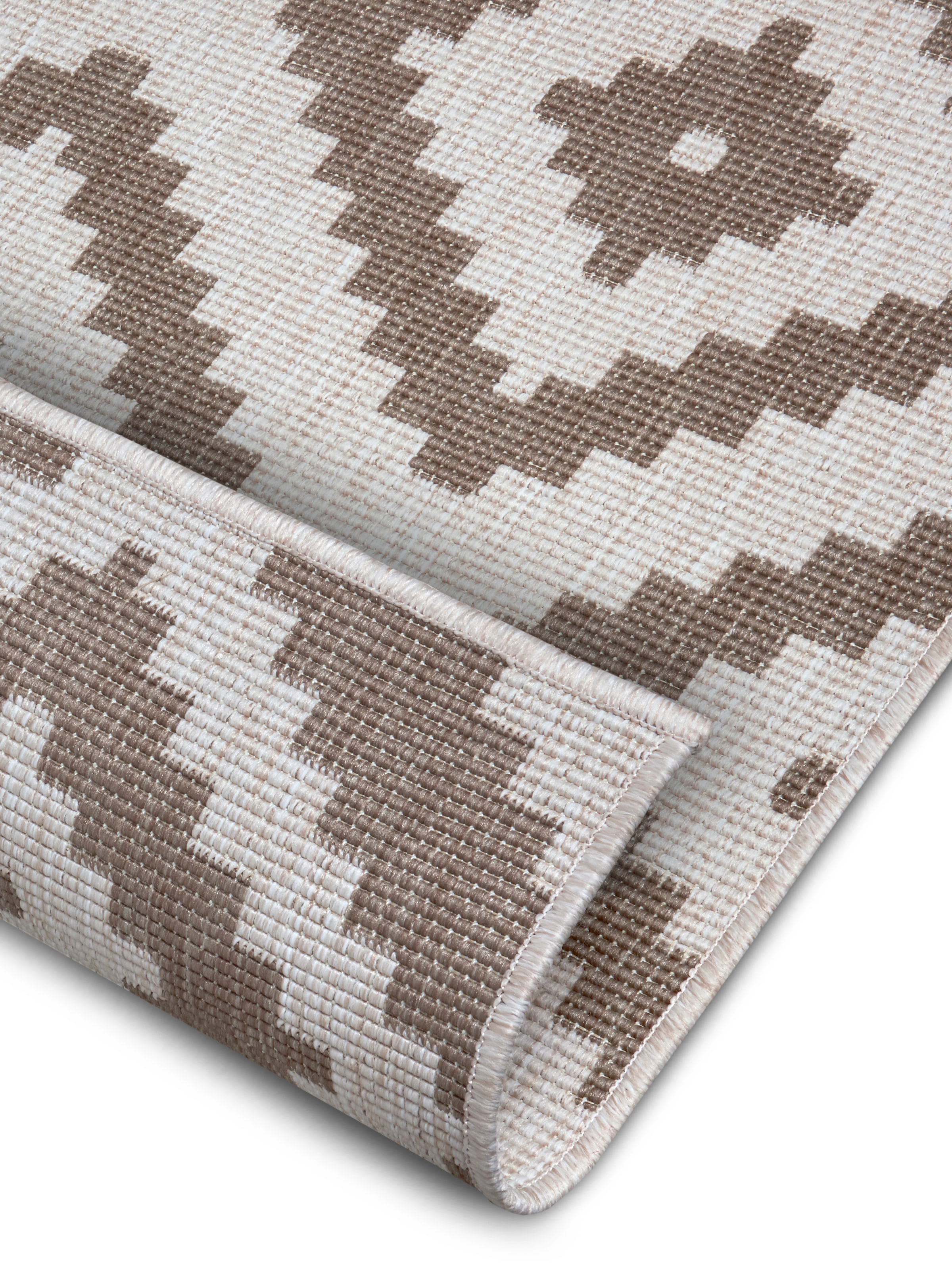NORTHRUGS Teppich »Malta Wendeteppich«, rechteckig, 5 mm Höhe, In-& Outdoor, Wetterfest, Balkon, Terrasse, Raute, Läufer, Wohnzimmer