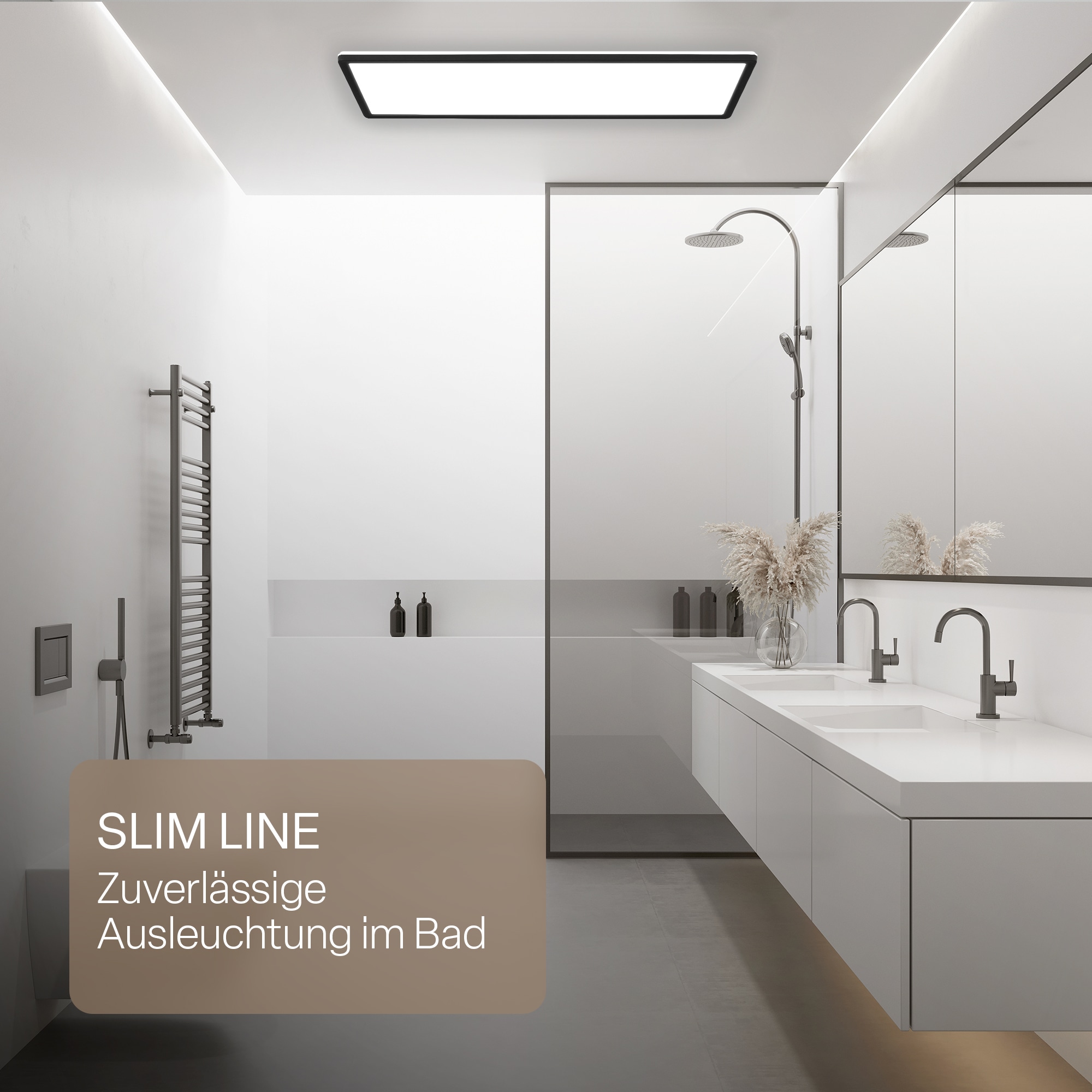B.K.Licht LED Panel »SHALLOW« LED-Board 1 Stk. Neutralweiß 58x20x3 cm, Badlampe, Badezimmer, Küche, Wohnzimmer