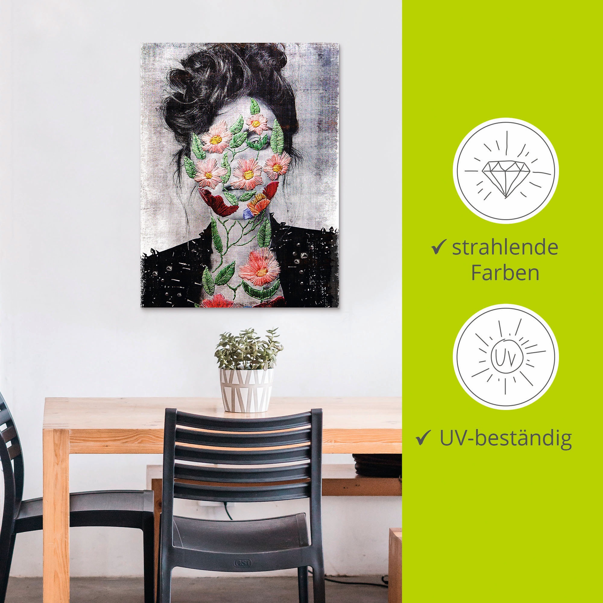 Artland Wandbild »Flower Face«, Portrait, (1 St.), als Alubild, Leinwandbild,  Wandaufkleber oder Poster in versch. Größen kaufen | BAUR