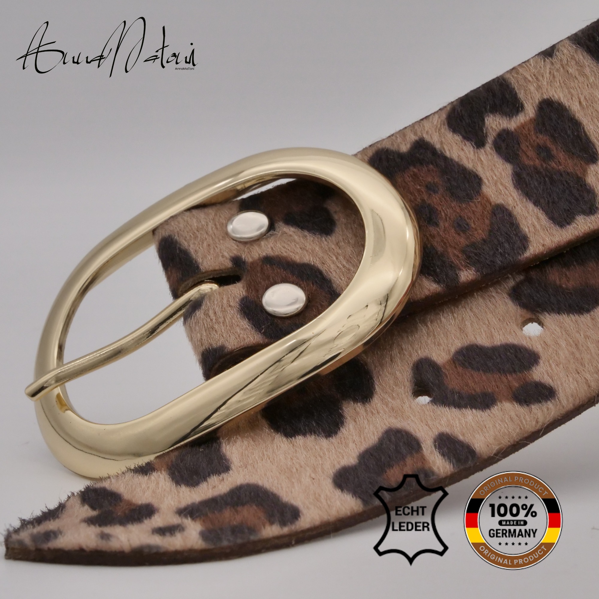 AnnaMatoni Ledergürtel »AnnaMatoni Damen Ledergürtel in hochwertigem Kunstfell in Leo«