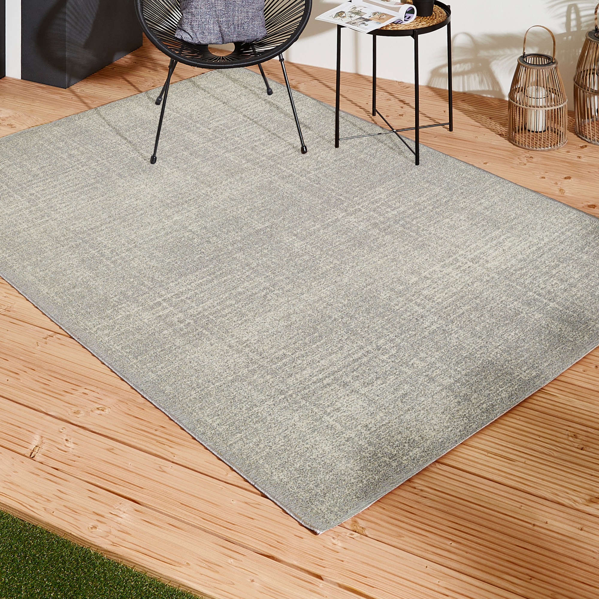 LUXOR living Teppich "Patio, LAGERRÄUMUNG" rechteckig 3 mm Höhe Kurzflor, meliert, In- und Outdoor geeignet, für Balkon & Terrasse