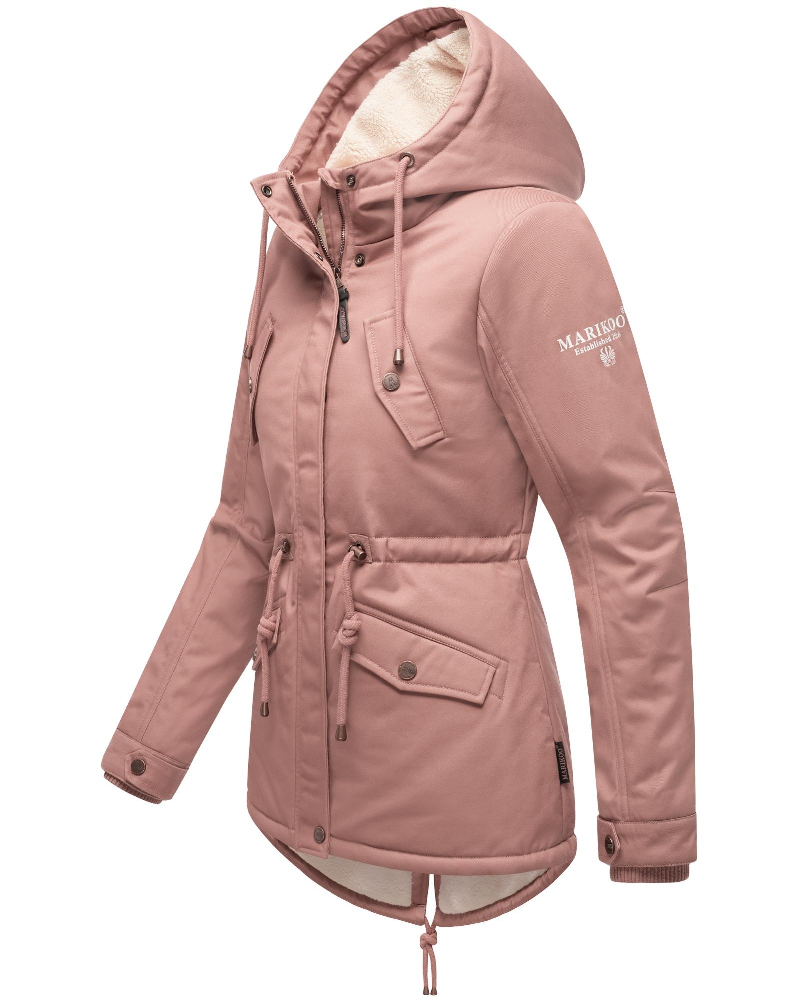 Marikoo Winterjacke »Manolya«, mit Kapuze, stylischer Kurzmantel mit weichem Teddyfell-Futter