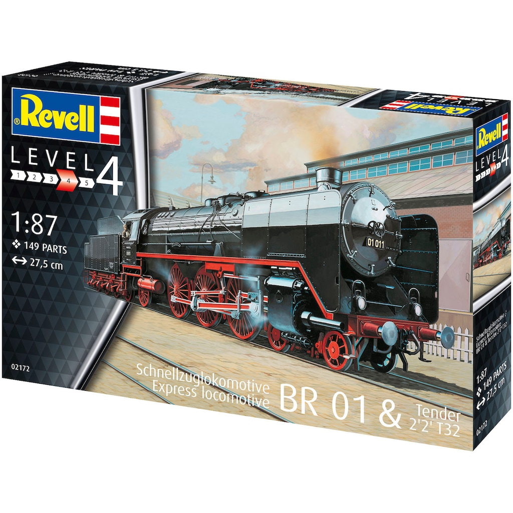 Revell® Modellbausatz »H0 Schnellzuglokomotive BR01 & Tender 2'2' T32«, 1:87