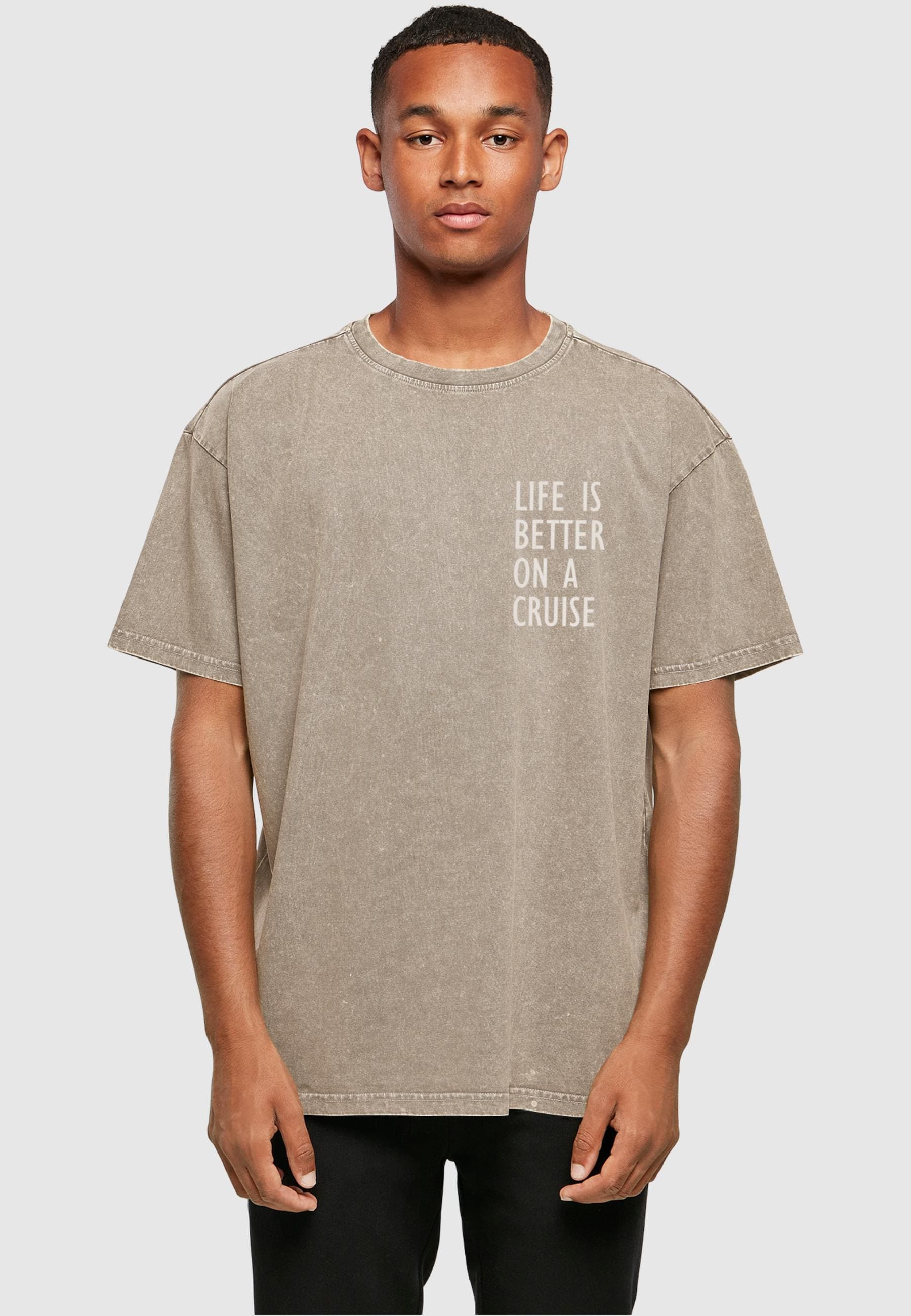 Merchcode T-Shirt »Merchcode Herren Life Is Better Acid Washed Heavy Oversized Tee«, (1 tlg.)