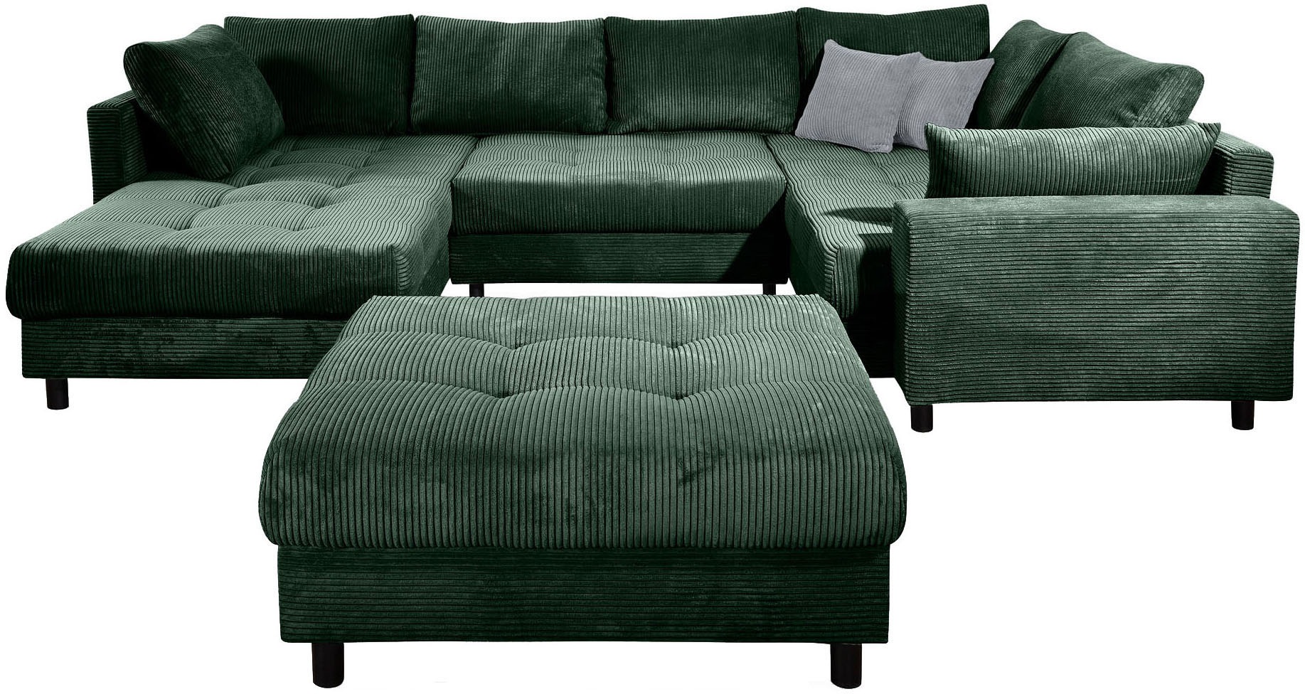 Home affaire Wohnlandschaft "Toni U-Form mit Armlehne", inkl. Hocker und Zi günstig online kaufen