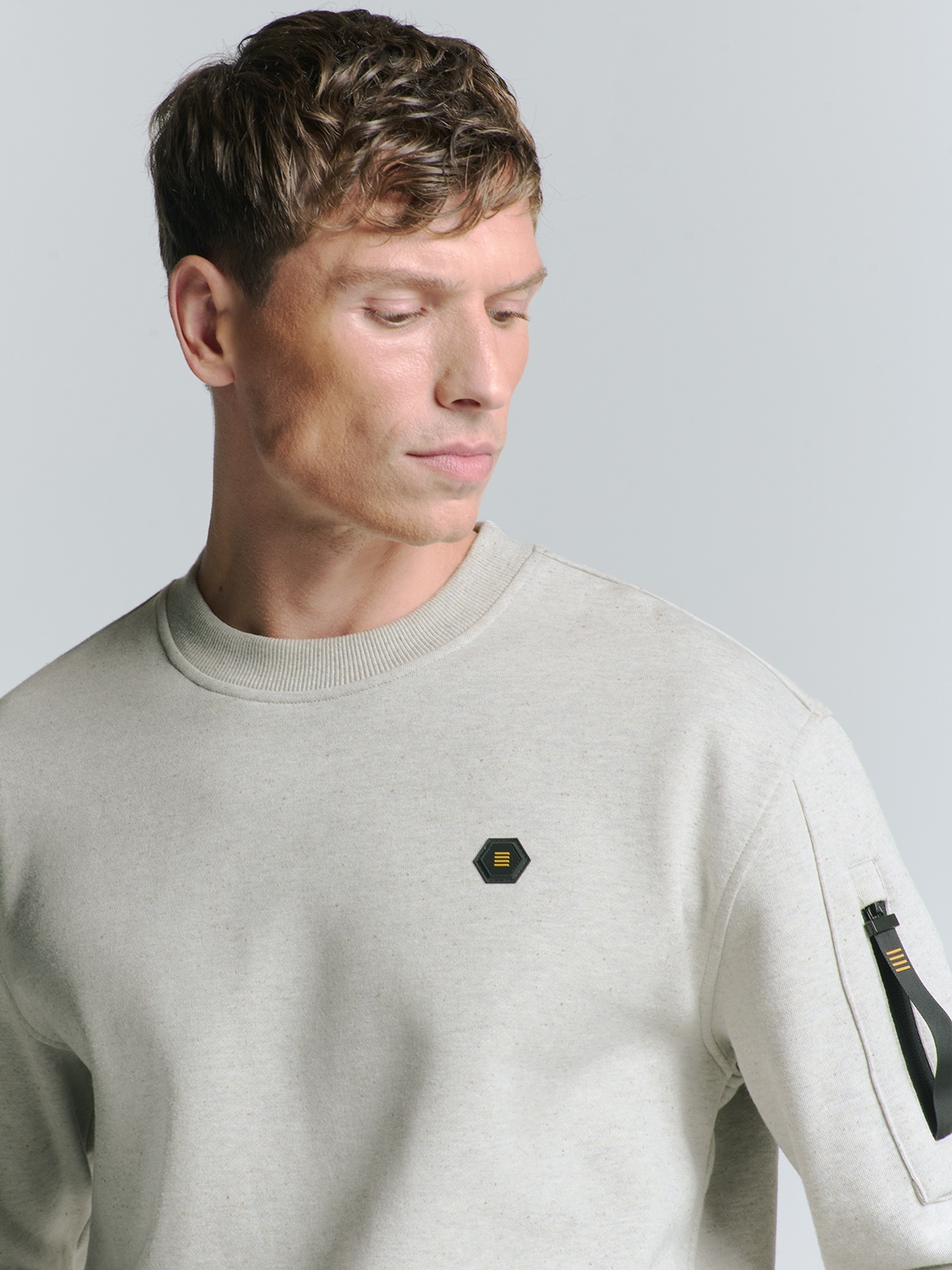 NO EXCESS Sweater »No Excess Rundhalspullover Sweater Crewneck Melange«