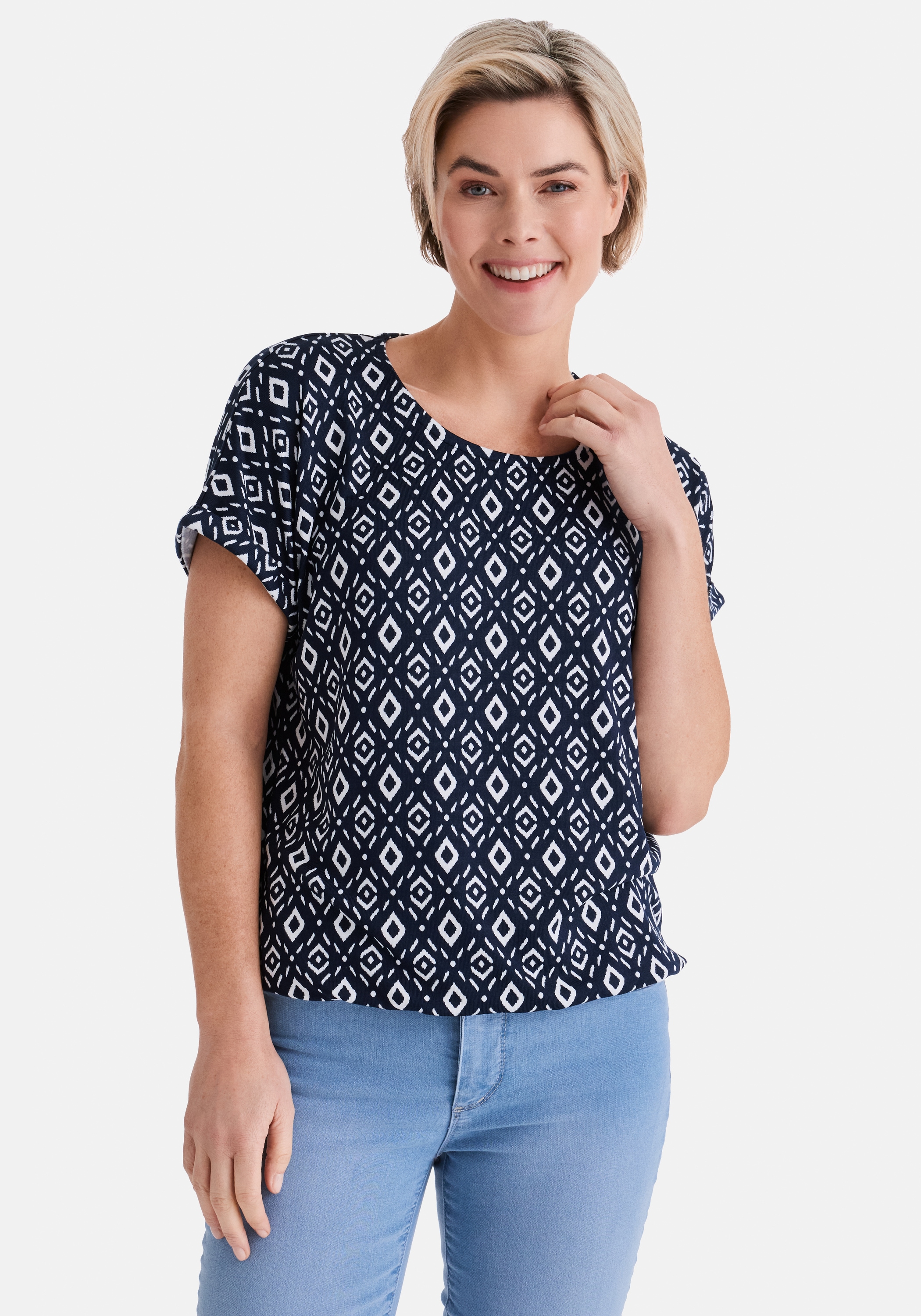 STOOKER WOMEN Kurzarmshirt "STCLEA Print T-Shirt" Regular Fit T-Shirt Spitzen- Shirt für Damen