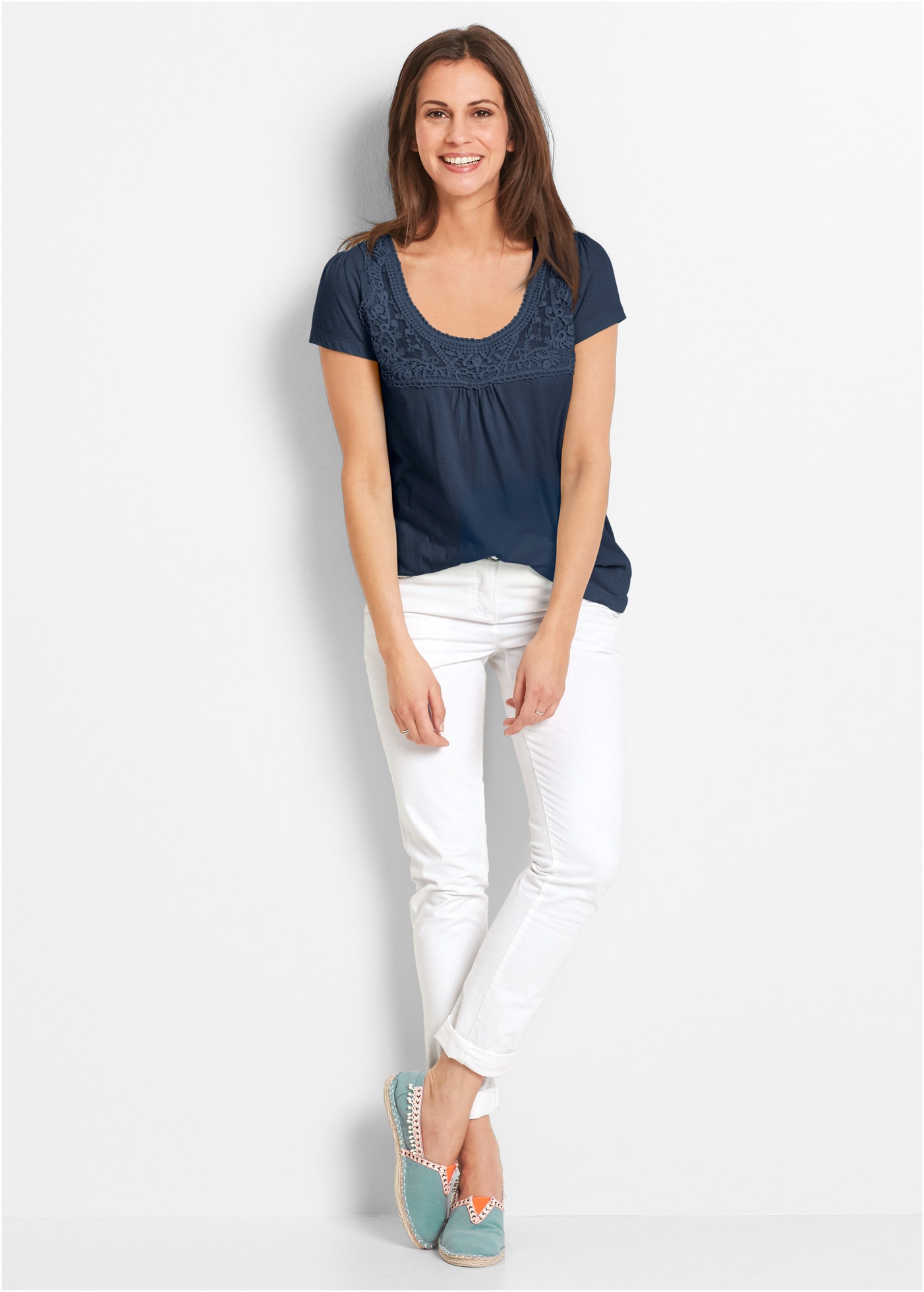 Bonprix Collection Damen T-Shirt Dunkelblau Gr. 44/46 (L) 3