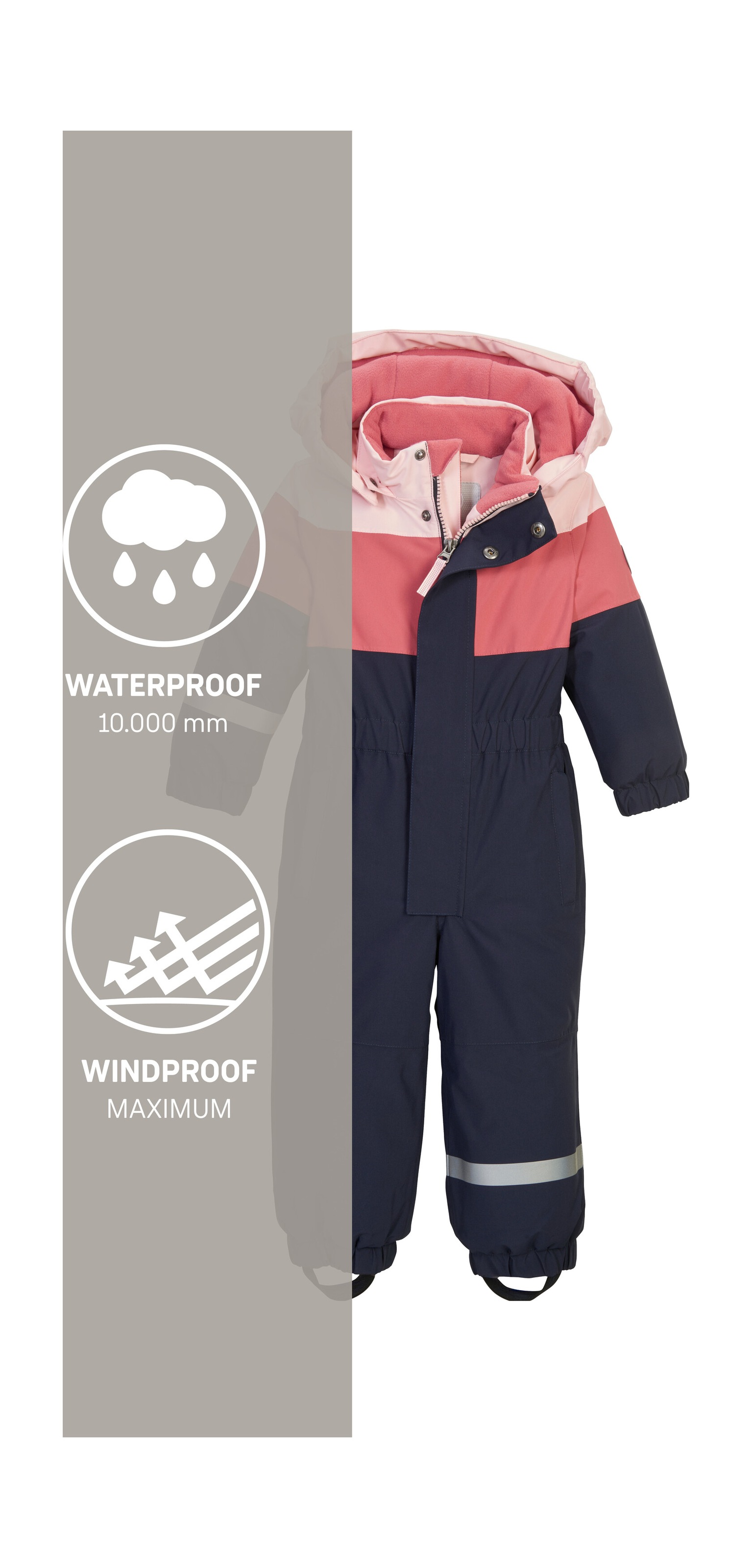 first instinct by killtec Overall »FIOW 54 MNS ONPC«, Wind- und wasserdichter Schneeoverall mit Fleece u. Colourblock Design