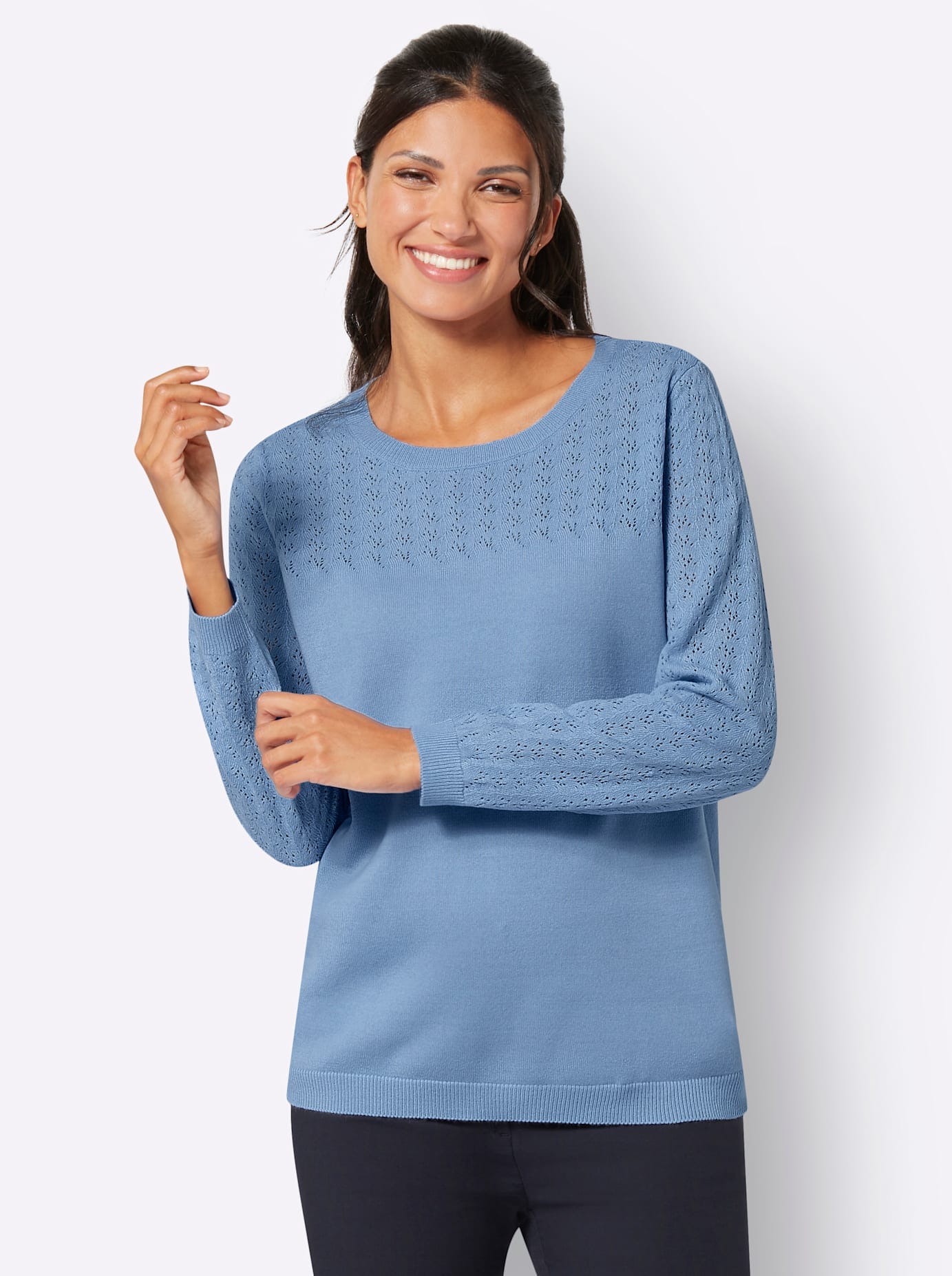 Classic Basics Rundhalspullover "Ajour-Pullover" günstig online kaufen