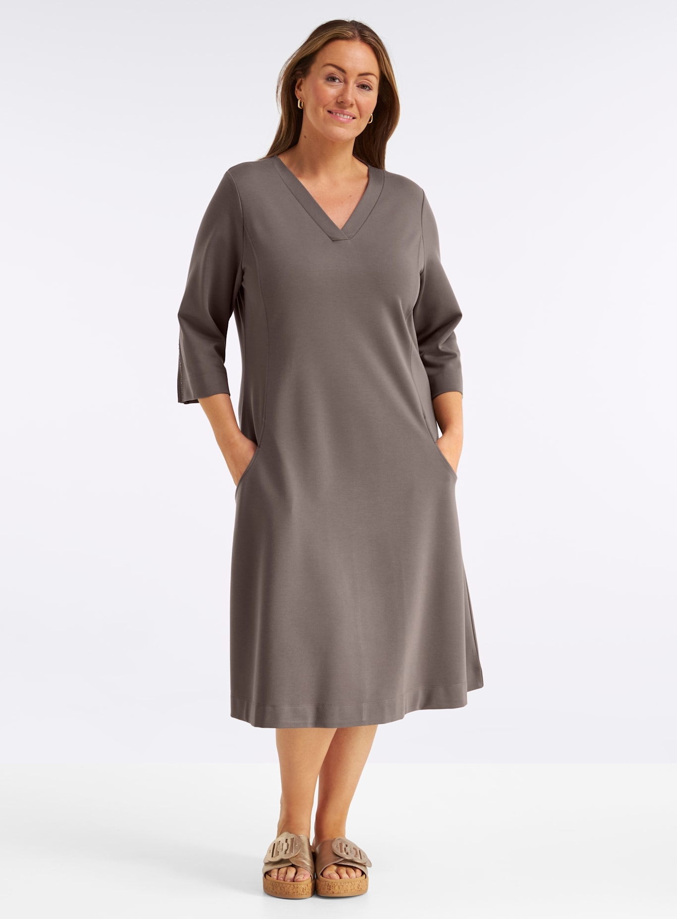 Sheego Jerseykleid »Kleid« Nahttasche