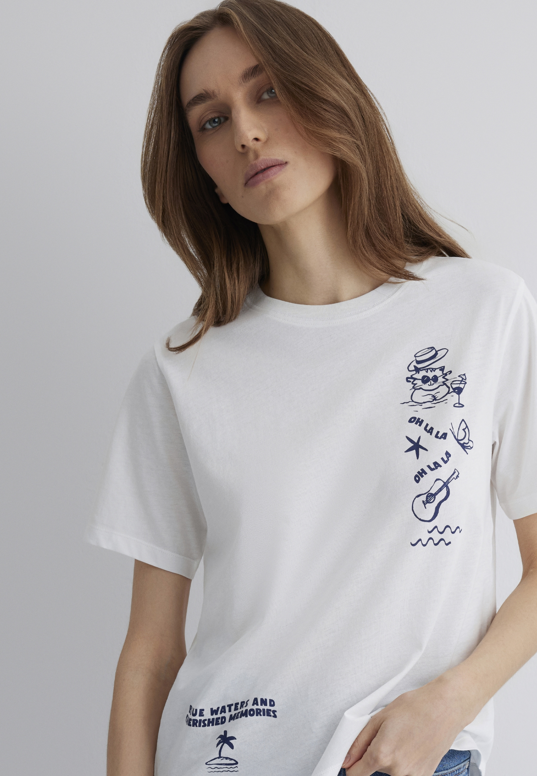 Mavi T-Shirt »BEACH PRINTED T-SHIRT«, Katzen T-Shirt