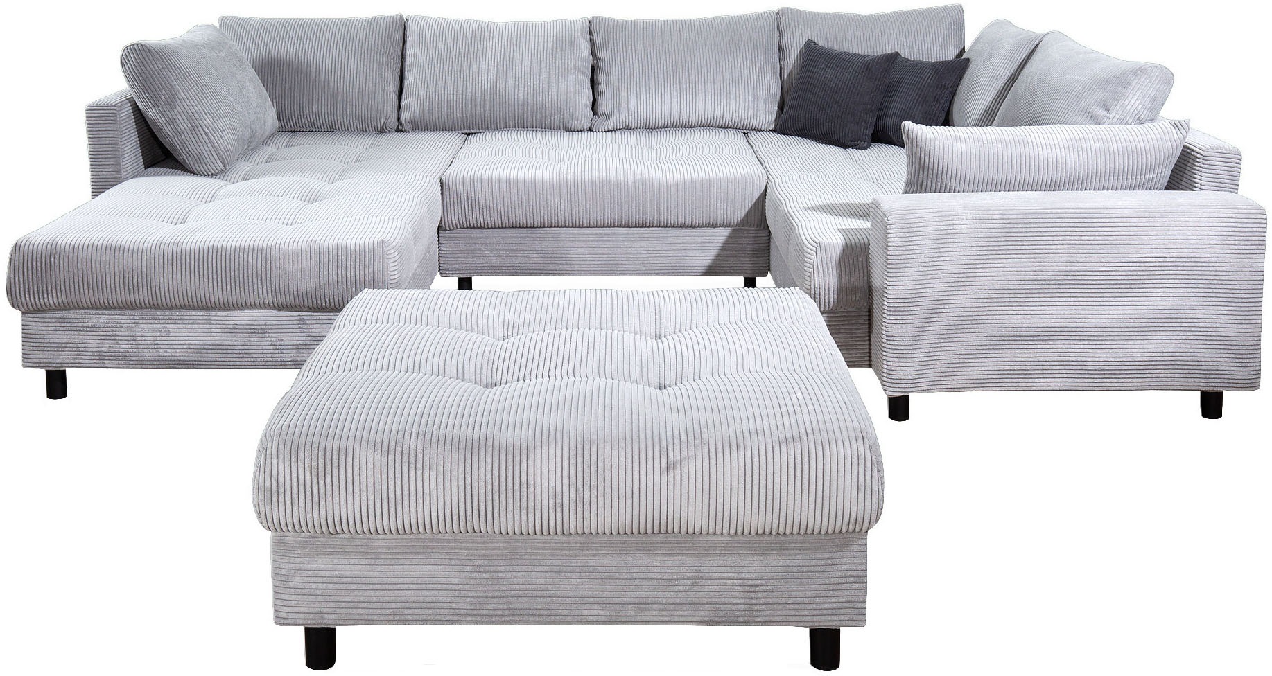 COLLECTION AB Wohnlandschaft "Toni U-Form mit Armlehne" inkl. Hocker und Zi günstig online kaufen