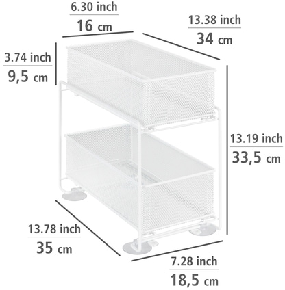 mit BAUR bestellen 2 Schubladenregal Etagen, 3 Ablageregal (Komplett-Set, WENKO | »Gioma«, St.),