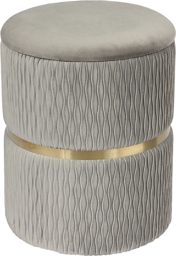 Kayoom Polsterhocker »Hocker Zora 425 2er-Set, Praktischer und versteckter Stauraum«, (Set, 2 St.), 2er-Set mit Stauraum, ineinander stapelbar, goldener Ring