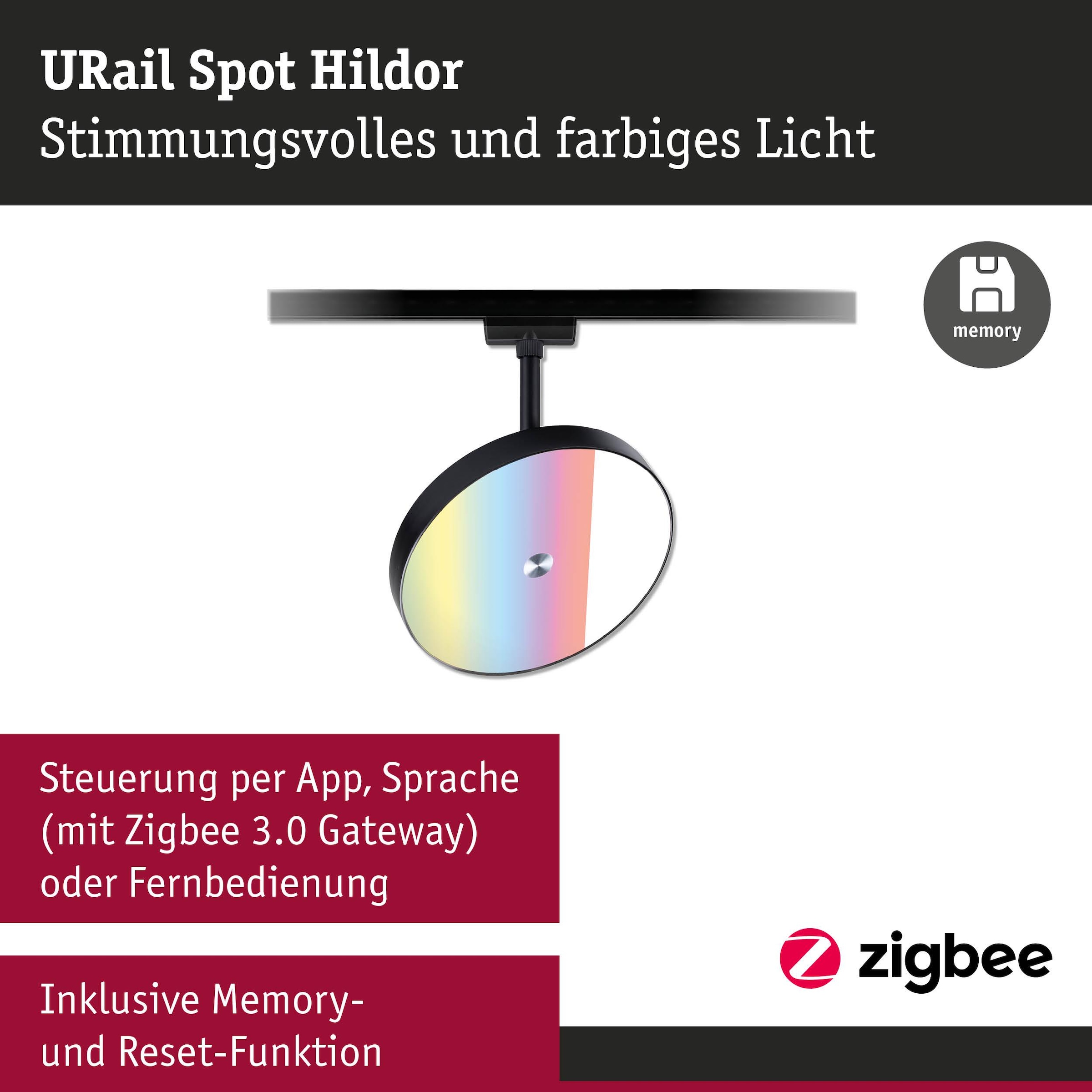 Paulmann Schienensystem-Leuchten »Hildor 500lm 7,5W RGBW+ dimmbar 230V« LED-Modul 1 Stk. Tageslichtweiß Smart Home