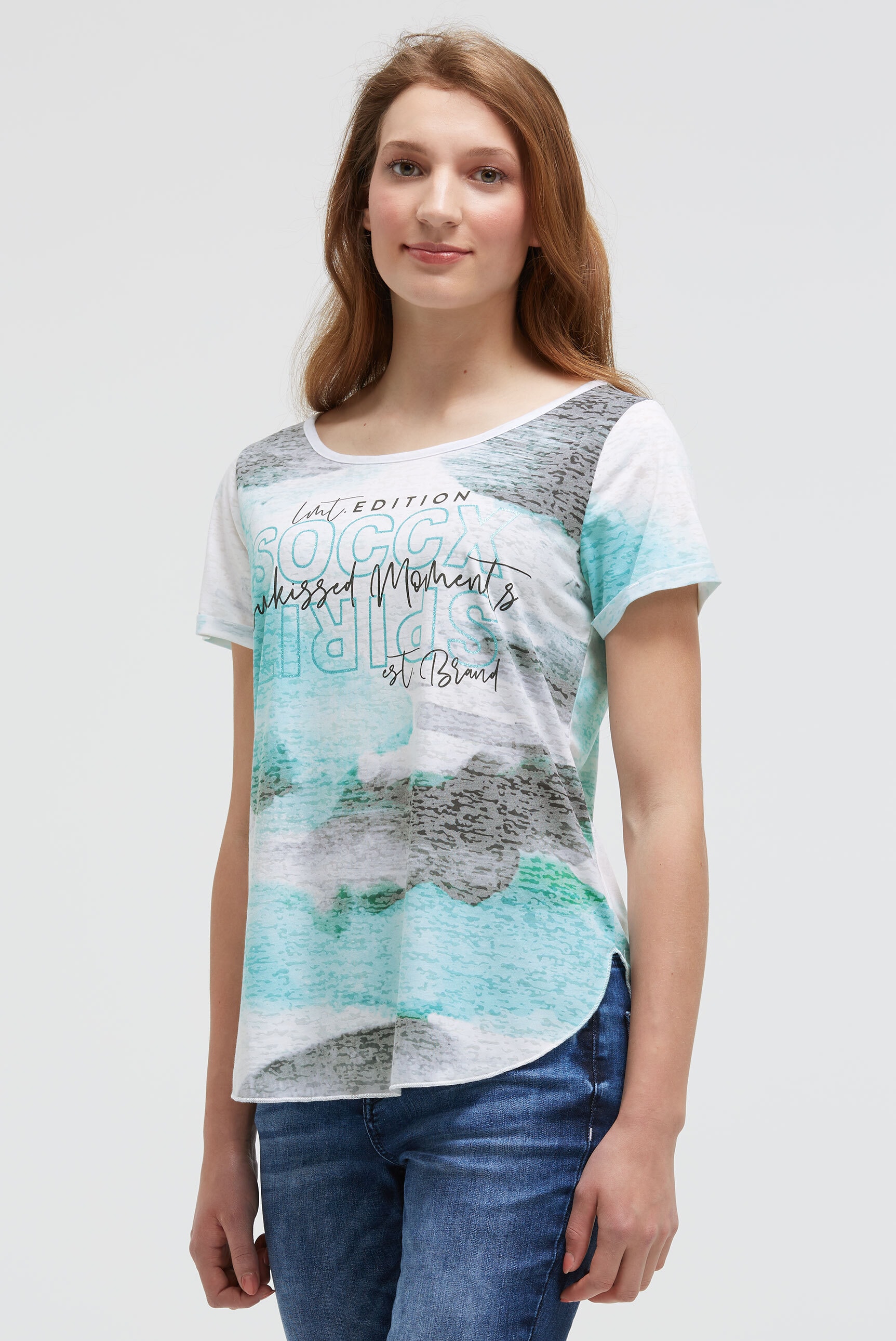 SOCCX Rundhalsshirt, mit Turn-Up-Ärmel günstig online kaufen