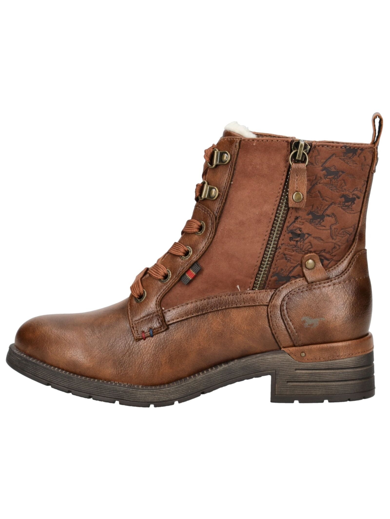 Mustang Shoes Schnürstiefelette »Mustang Shoes Stiefelette Lederimitat/Textil«