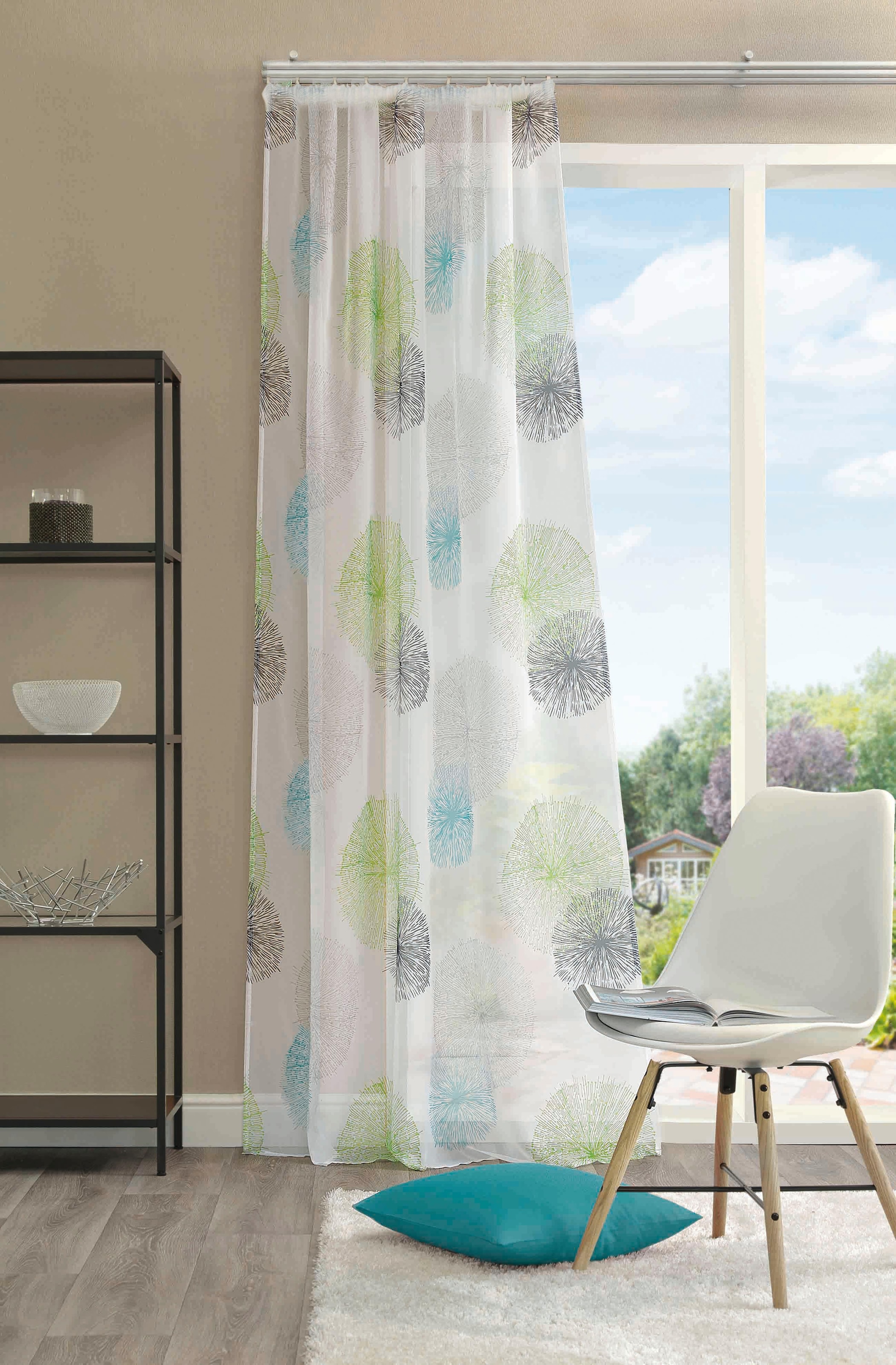 HOME WOHNIDEEN Vorhang "RAWLINS" Kräuselband 1 Stk. tlg. Schal aus Voile be günstig online kaufen