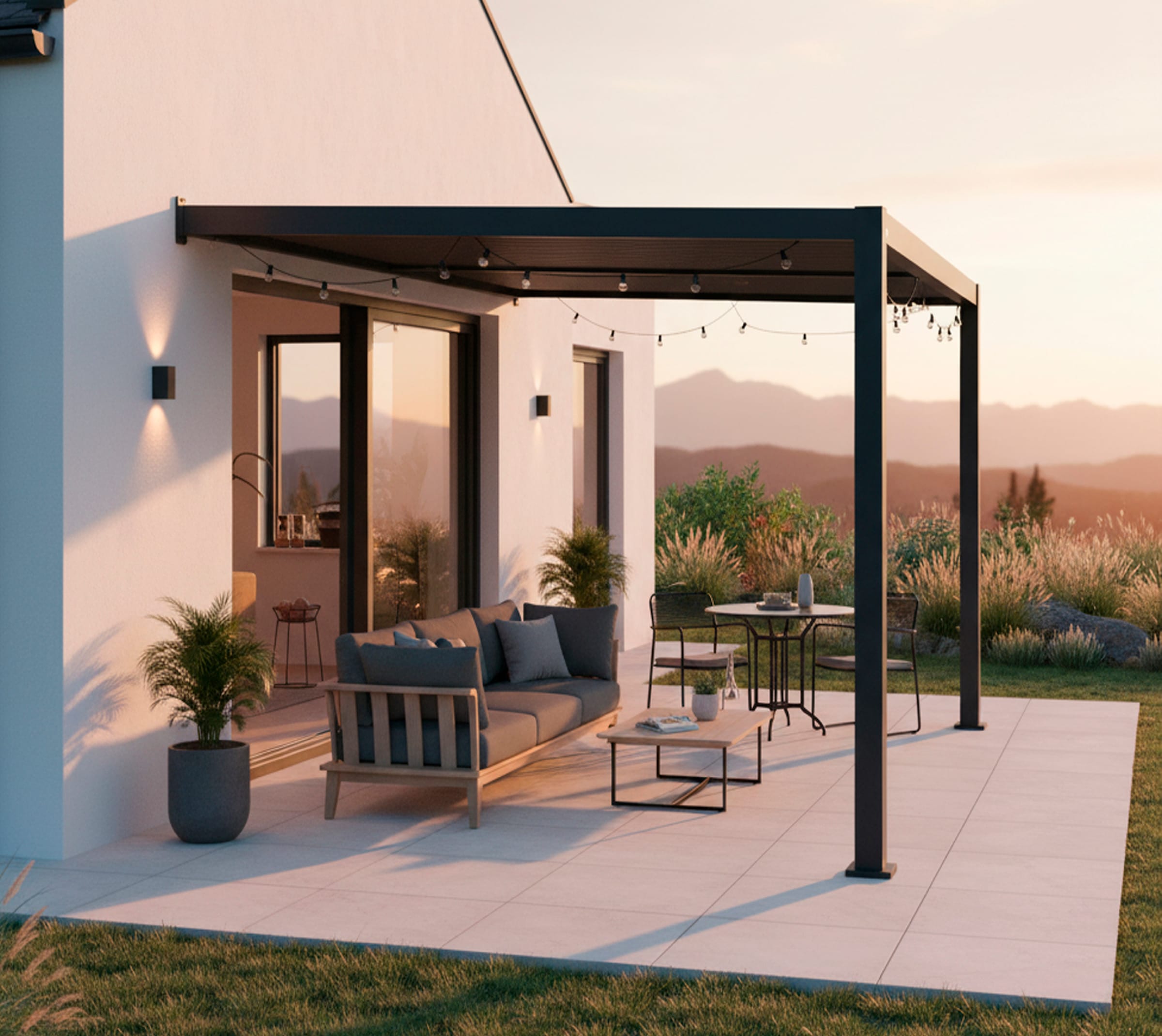 Sojag Terrassendach »Terrassenüberdachung Hana 1013 Schwarz« Mit individuell verstellbaren Lamellen