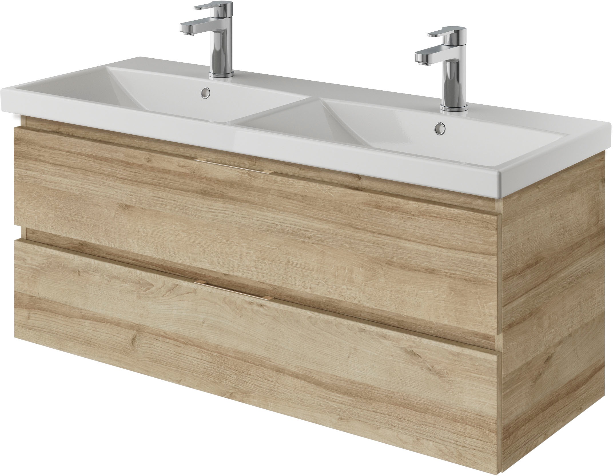 Saphir Badmöbel-Set »Serie 4035 2-teilig, Keramik-Doppelwaschtisch mit LED-Spiegel«, (Set), Doppel-Waschplatz inkl Türdämpfer, 120 cm breit, 2 Schubladen