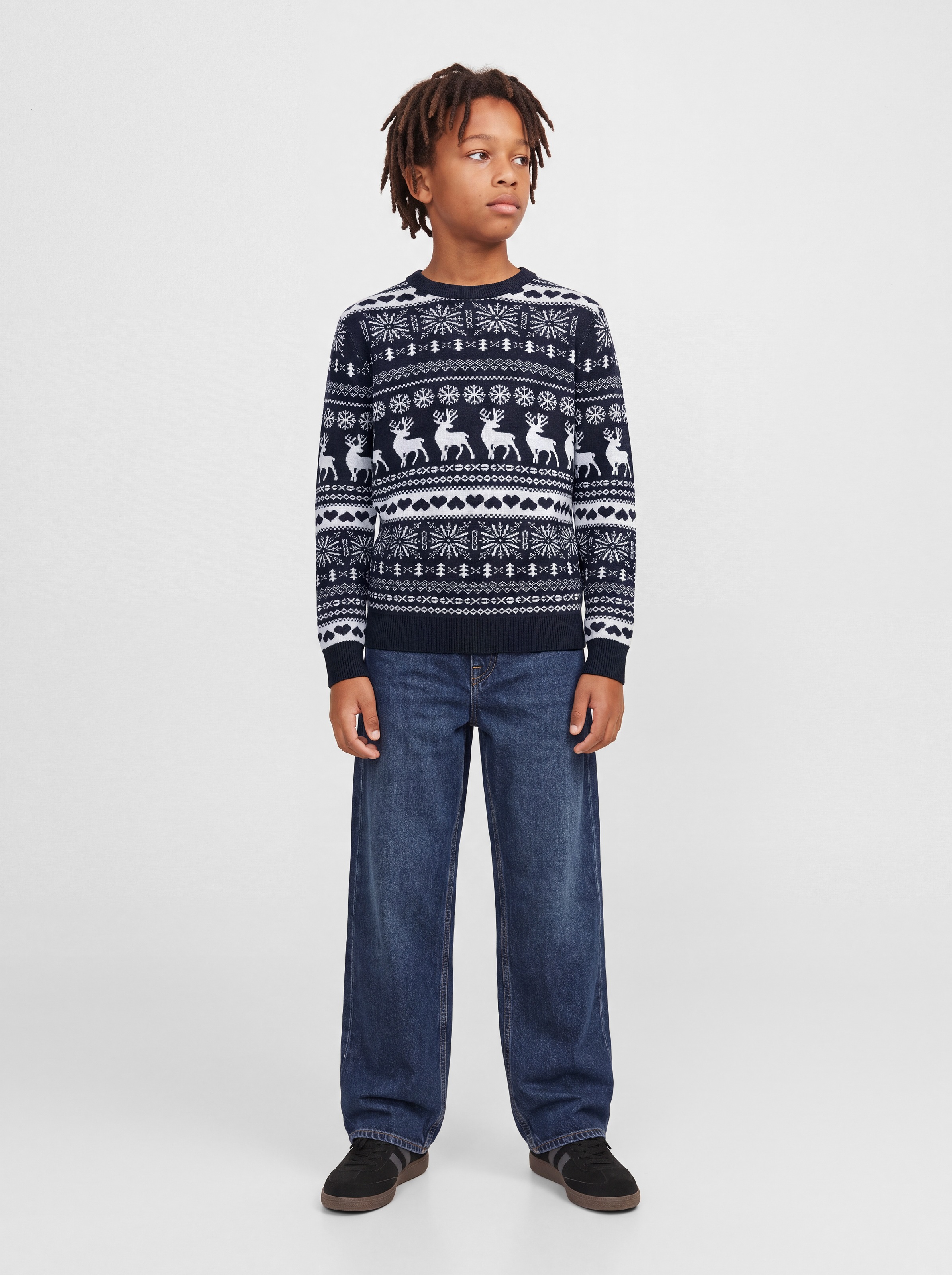 Jack & Jones Junior Rundhalspullover »JJXMAS SANTA KNIT CREW NECK JNR« Weihnachten, Kunstfaser, regular Fit