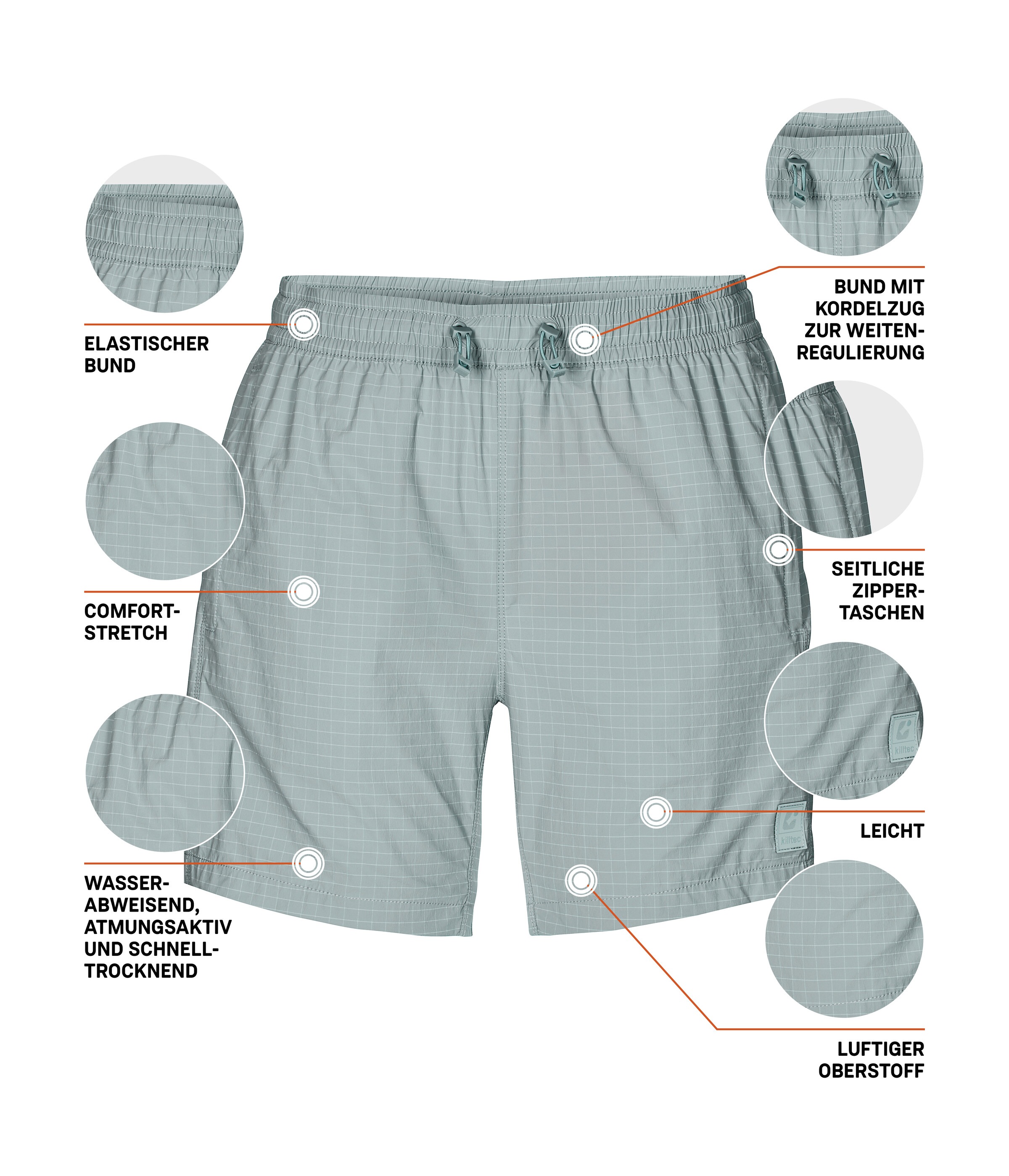 Killtec Shorts »KOS 167 WMN SHRTS«  Leichte, schnelltrocknende Funktionsshorts mit Zipper-Taschen