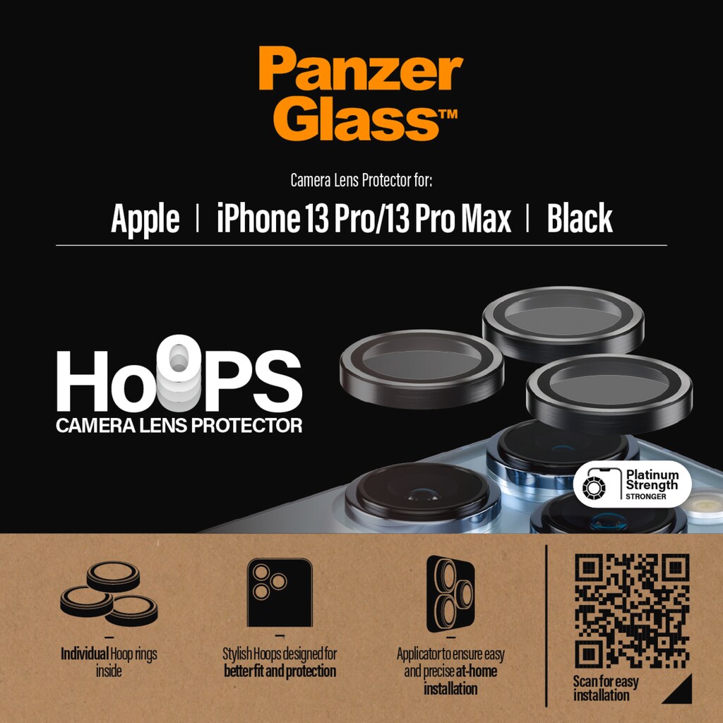 PanzerGlass Kameraschutzglas »Hoops Camera Lens Protector«, für Apple iPhone 13 Pro-Apple iPhone 13 Pro Max, (1 St.)