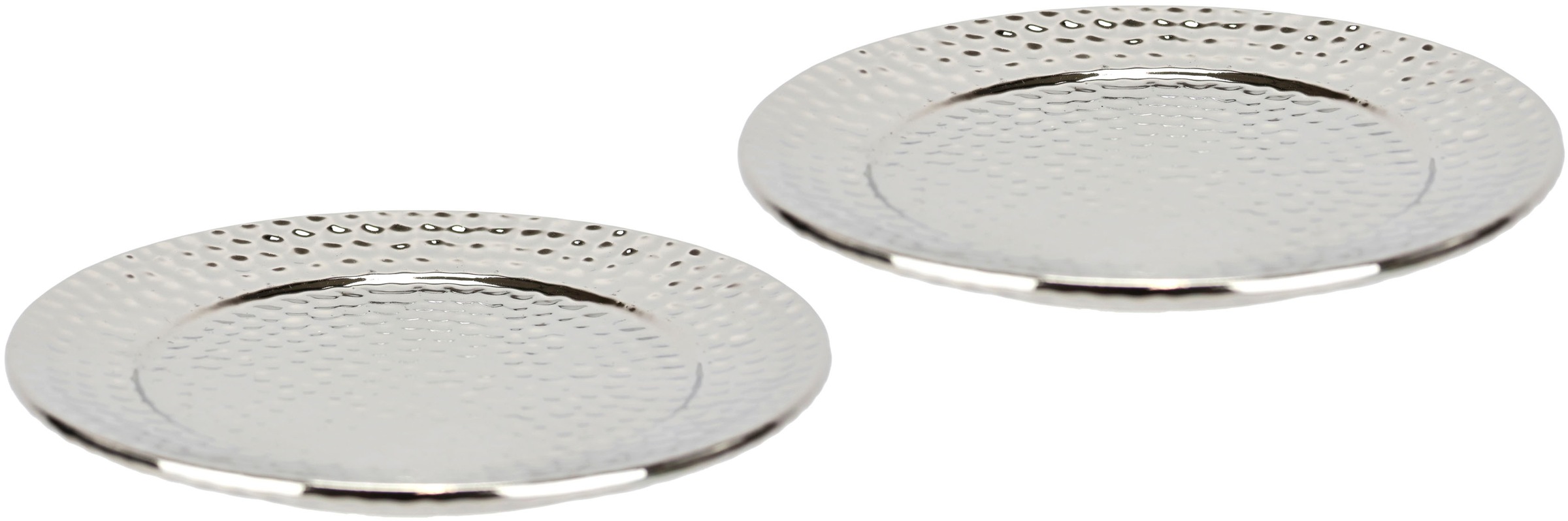I.GE.A. Dekotablett "Keramik-Schale rund", (2 St.), 2er Set Dekoschale silb günstig online kaufen