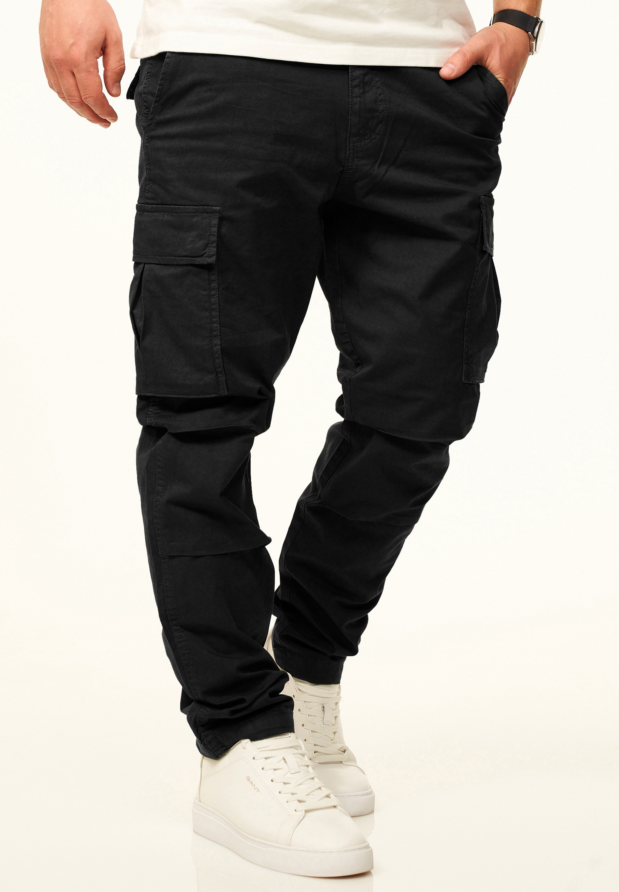 Daily Cotton Cargohose »als Stoffhose mit Stretch im Tapered Fit«  Chino Cargo Hose mit Gürtelschlaufen für Herren